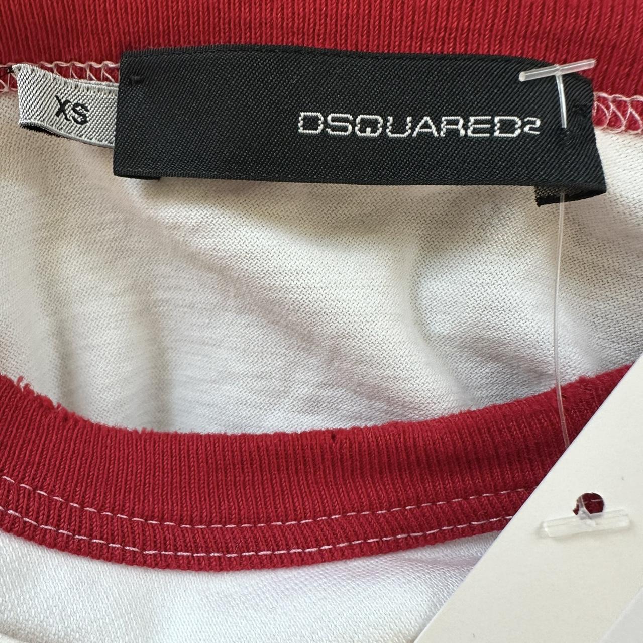 Dsquared2 Graphic Ringer T-Shirt White Red Contrast