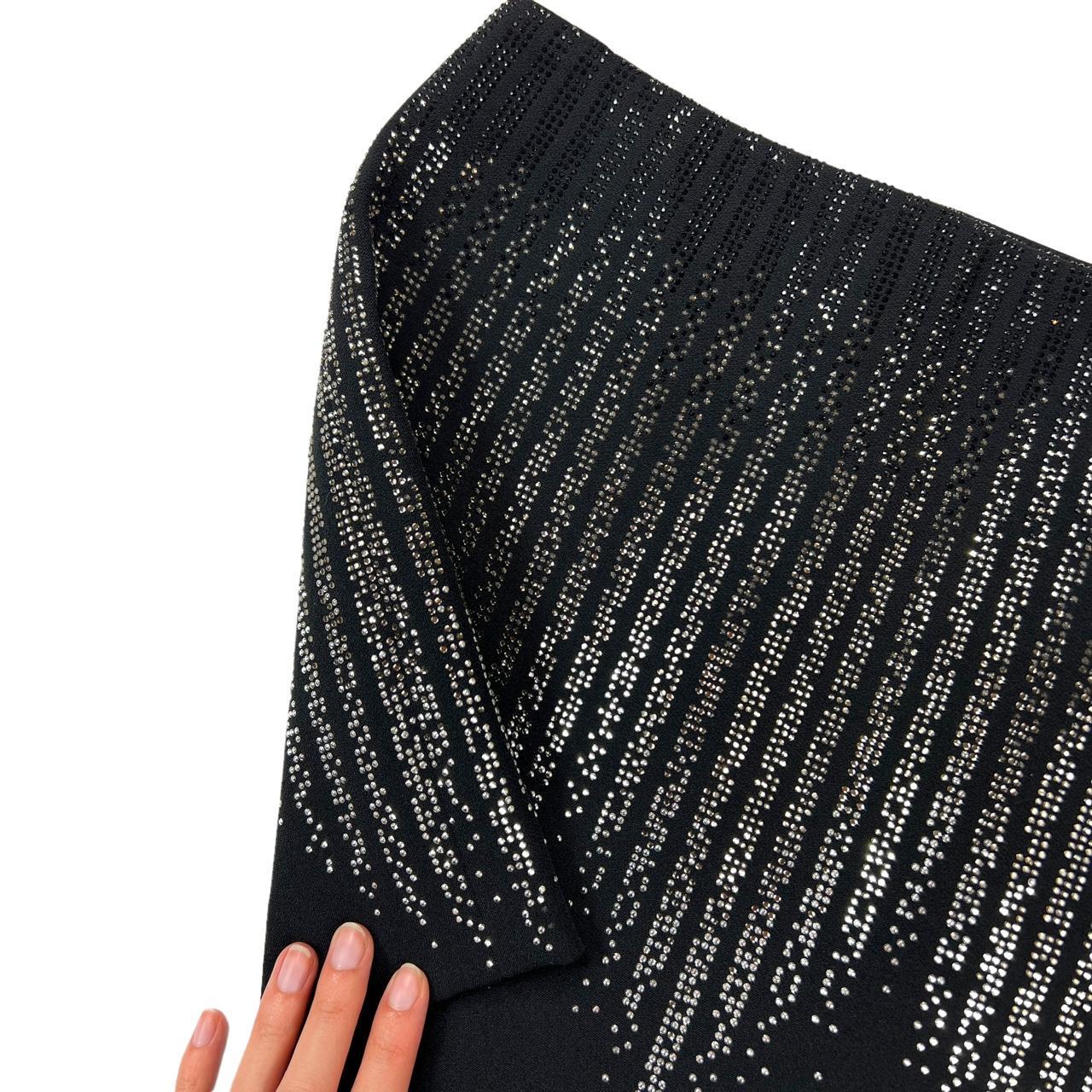 Versace Collection Black and Silver Crystal Embellished Mini Skirt - Outfit Repeater