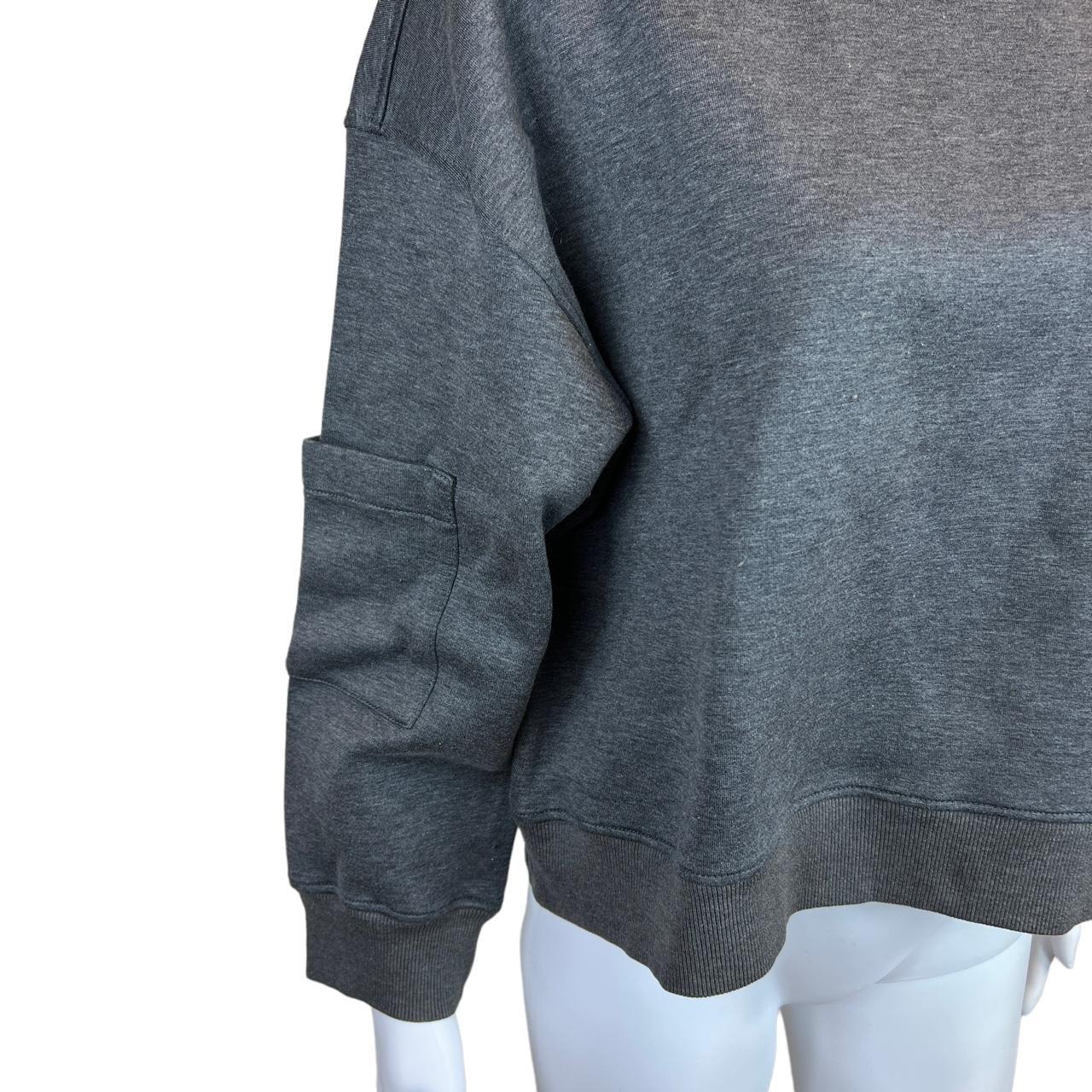 Prada Cropped Boxy Oversized Pullover Sweatshirt with Pink and Black Rubber Logo Patch - Outfit Repeater