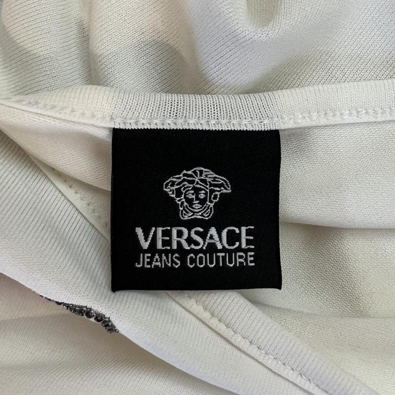 Versace Jeans Couture White Asymmetrical Logo Top - Outfit Repeater