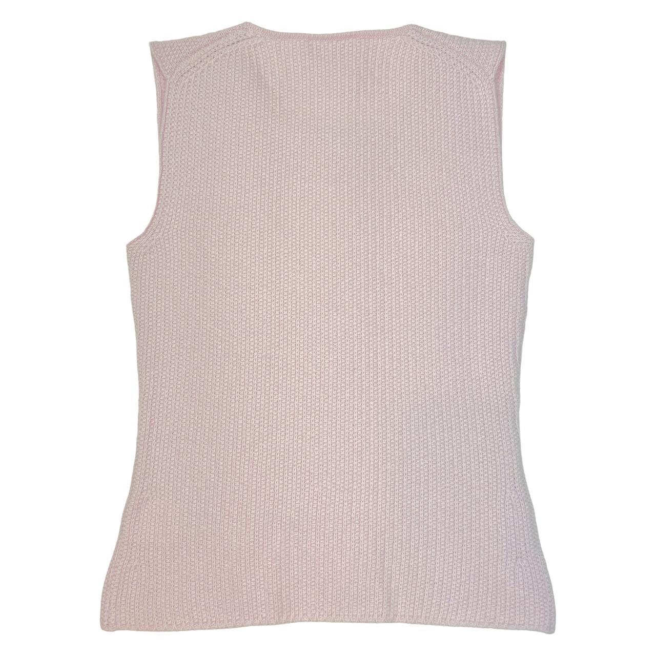 Chanel Autumn 2000 Baby Pink Cashmere Knit Tank / Vest Top - Outfit Repeater