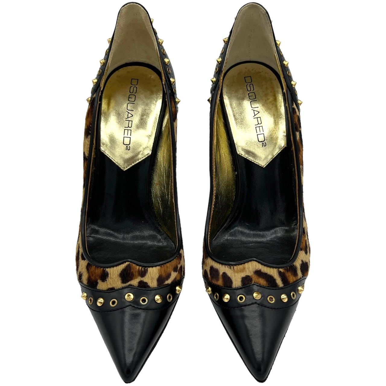 Dsquared2 Studded Leopard Print Heels - Outfit Repeater