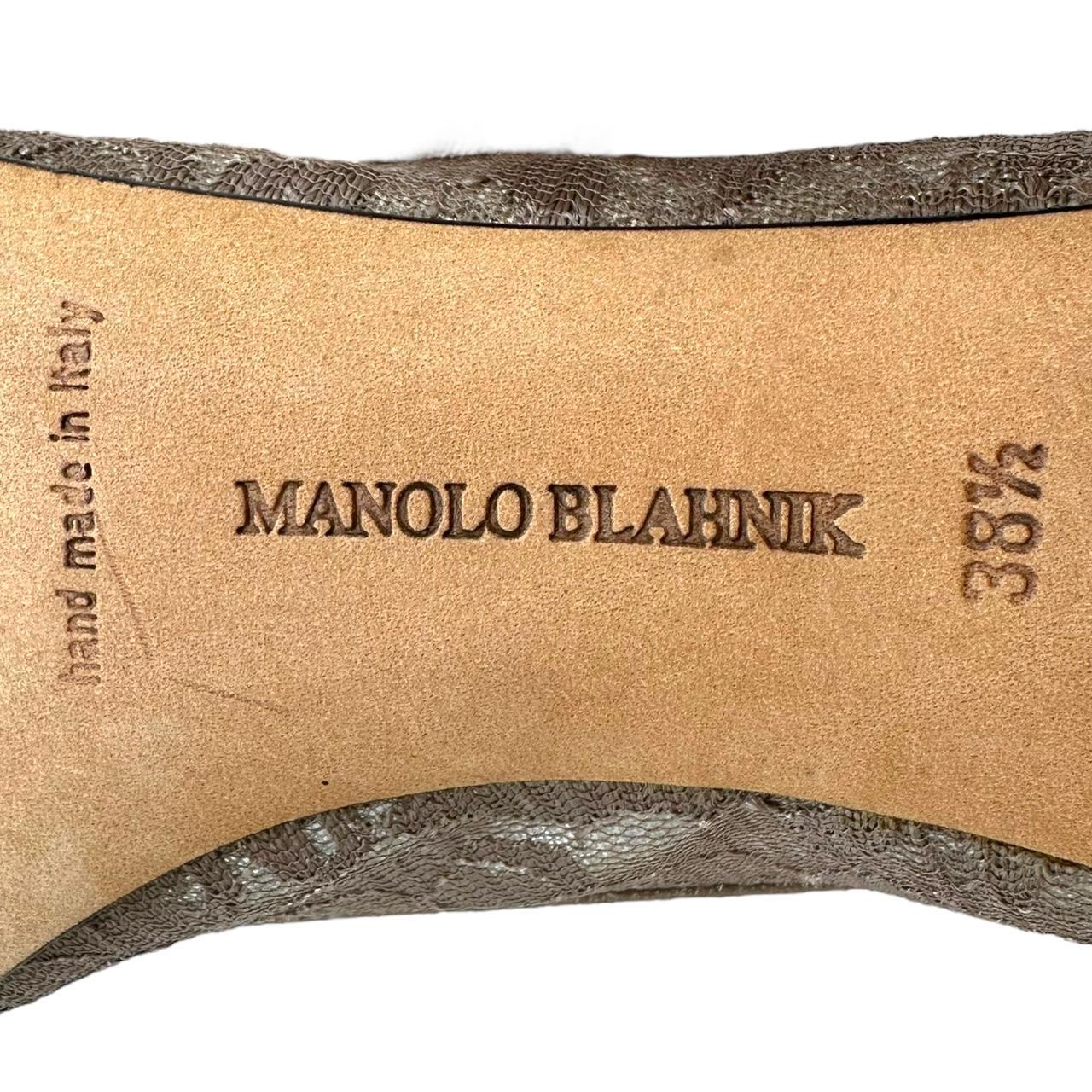 Manolo Blahnik Tan Lace Heels - Outfit Repeater