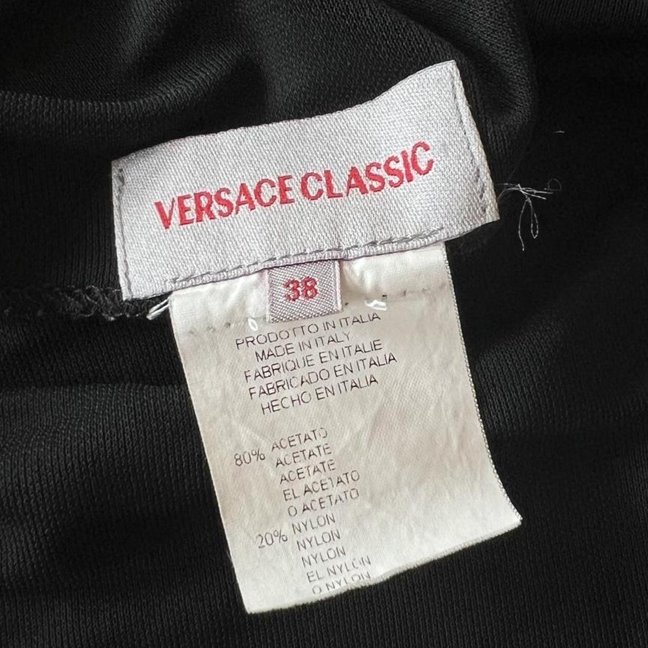 Versace Off The Shoulder Top Black Embroidered Long Sleeve