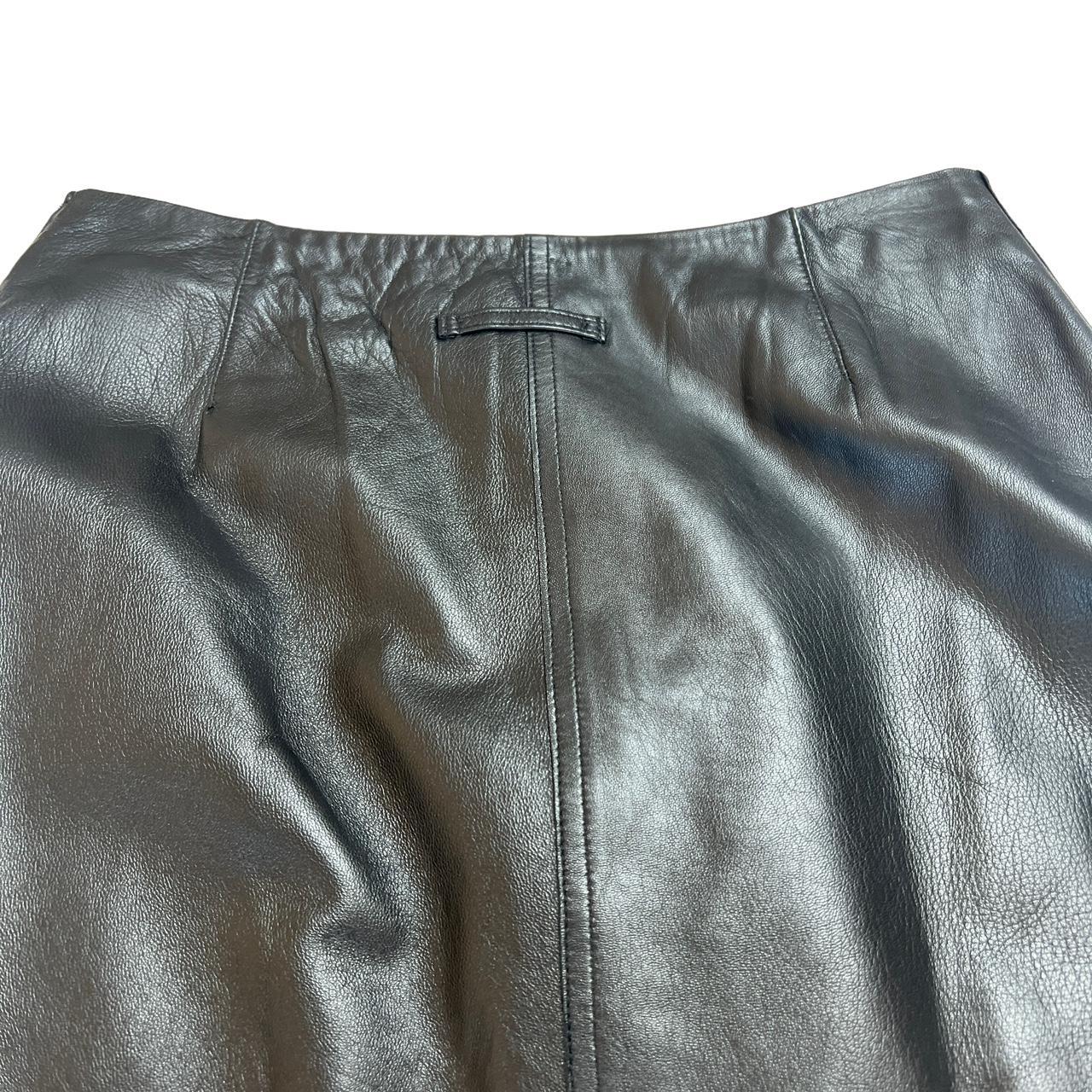 Jean-Paul Gaultier Black Leather Button Up Maxi Skirt