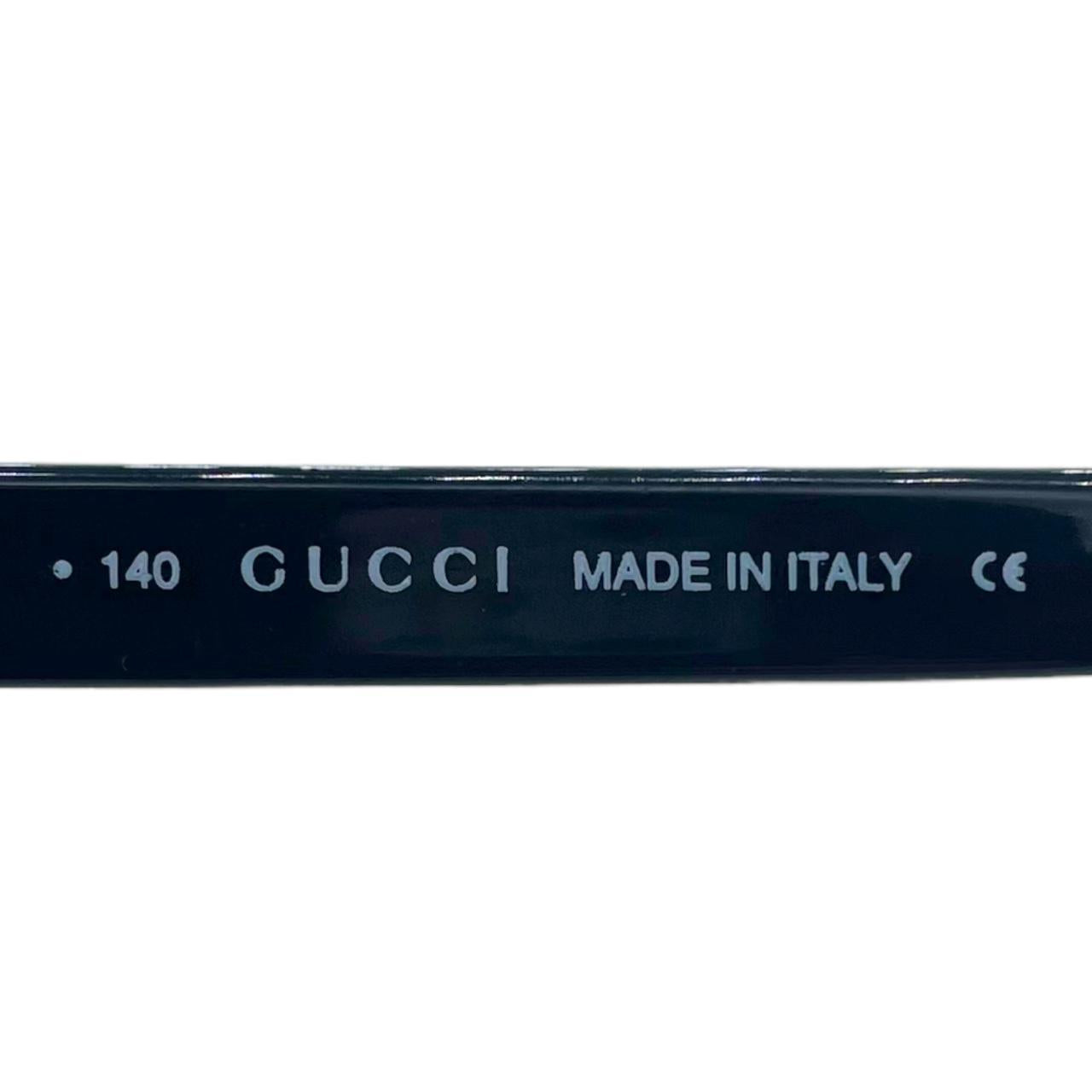 Gucci Black Rectangle Sunglasses with Dark Tinted Lenses