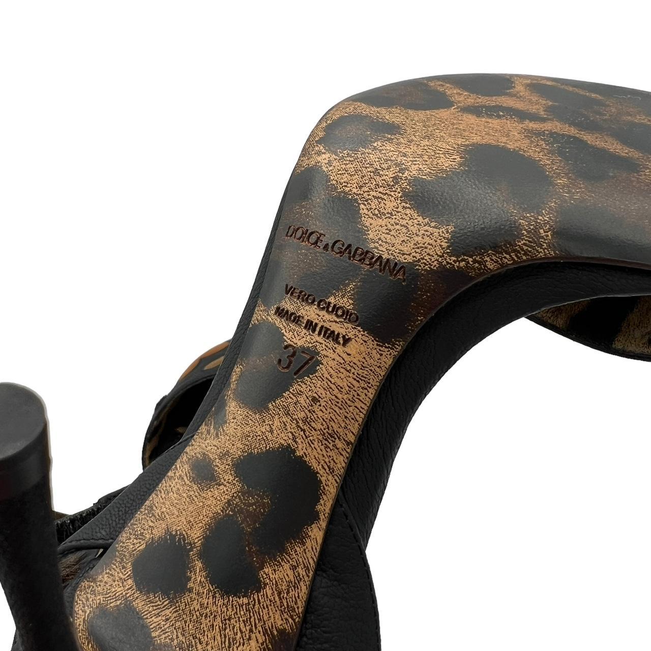 Dolce & Gabbana Leopard Print Slingback Heels 37