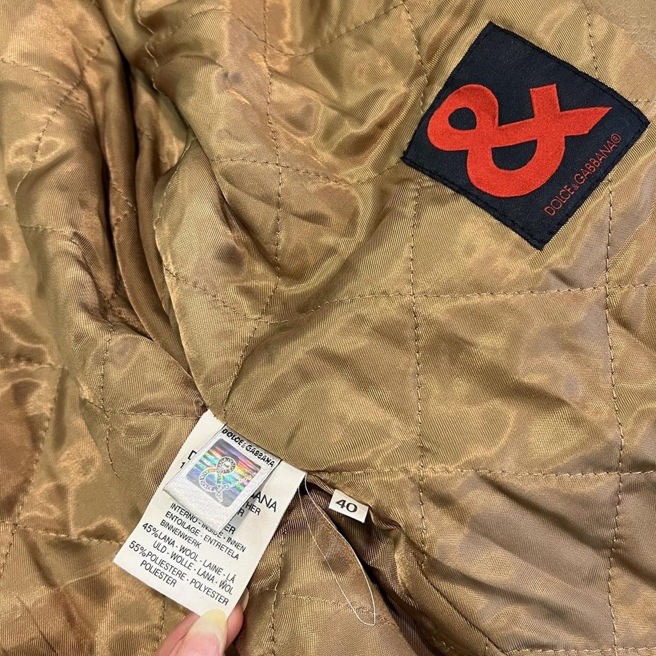 Dolce & Gabbana D&G Jeans Tan Leather Jacket with Shearling Trim - Outfit Repeater