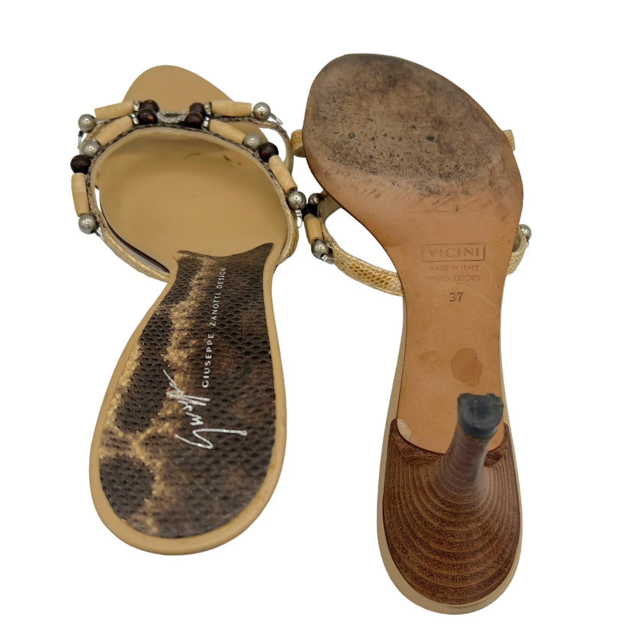 Giuseppe Zanotti Python Beaded Mule Sandal Heels - Outfit Repeater