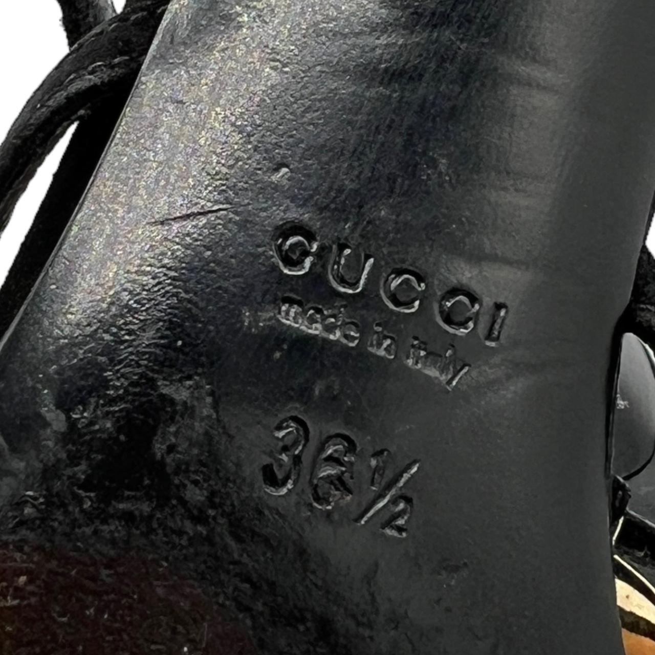 Gucci Black Suede Kitten Heel Sandals
