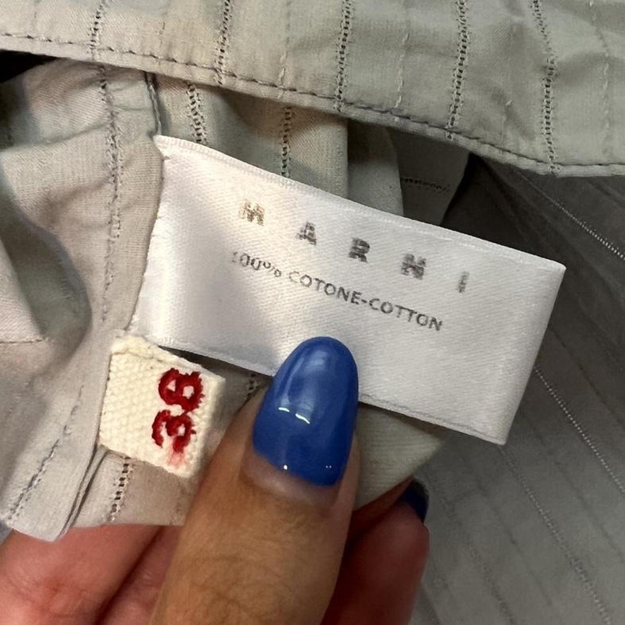 Marni Gray Striped Babydoll Style Blouse Top - Outfit Repeater