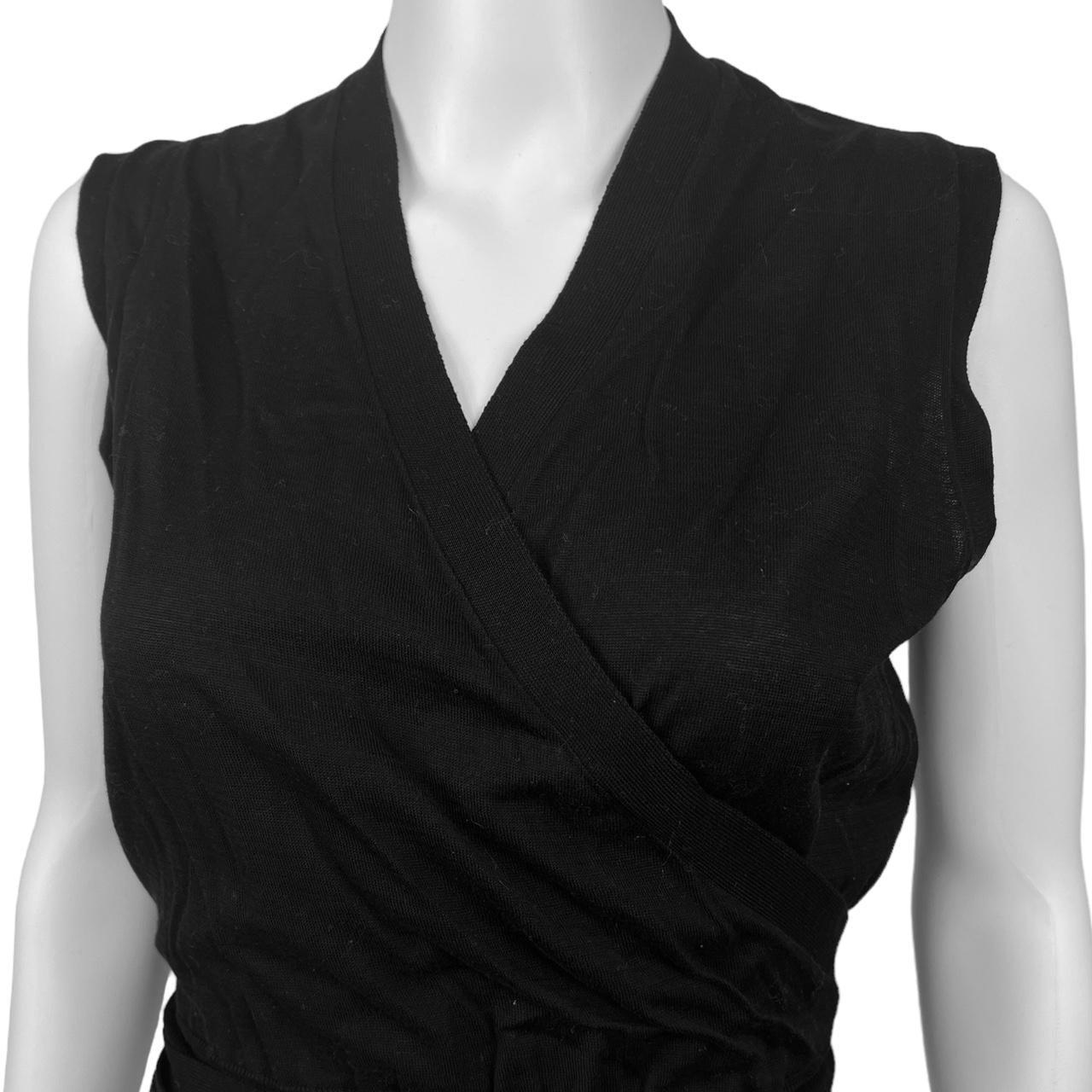 Gucci by Tom Ford S/S 2001 Black Knit Wrap Top