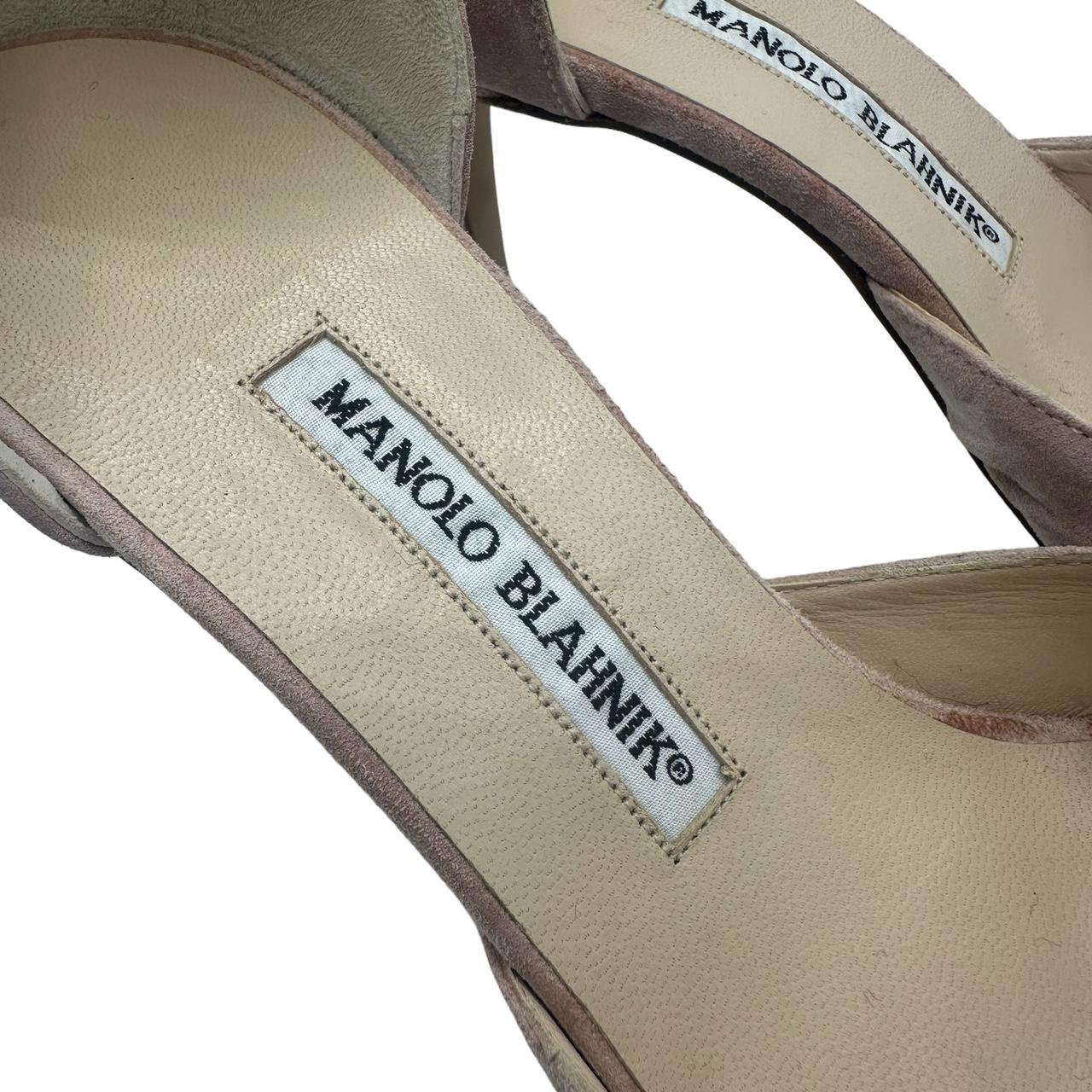 Manolo Blahnik Pink Suede D'Orsay Pointed Toe Heels