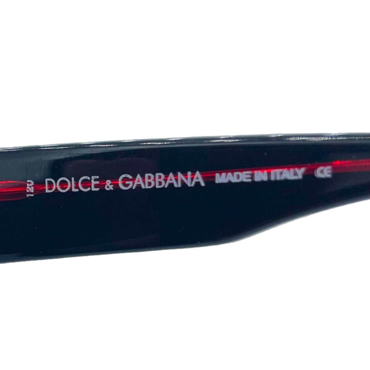 Dolce & Gabbana Red Black Shield Sunglasses