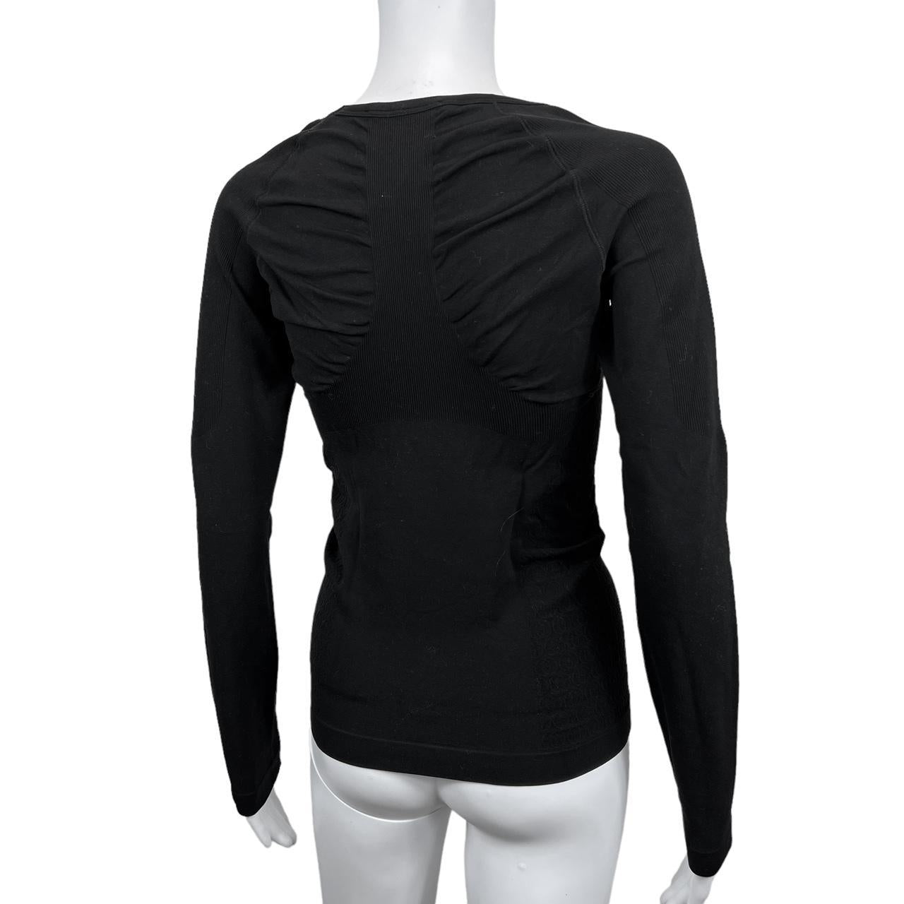 Gucci Black Spandex Logo Thermal Longsleeve Top