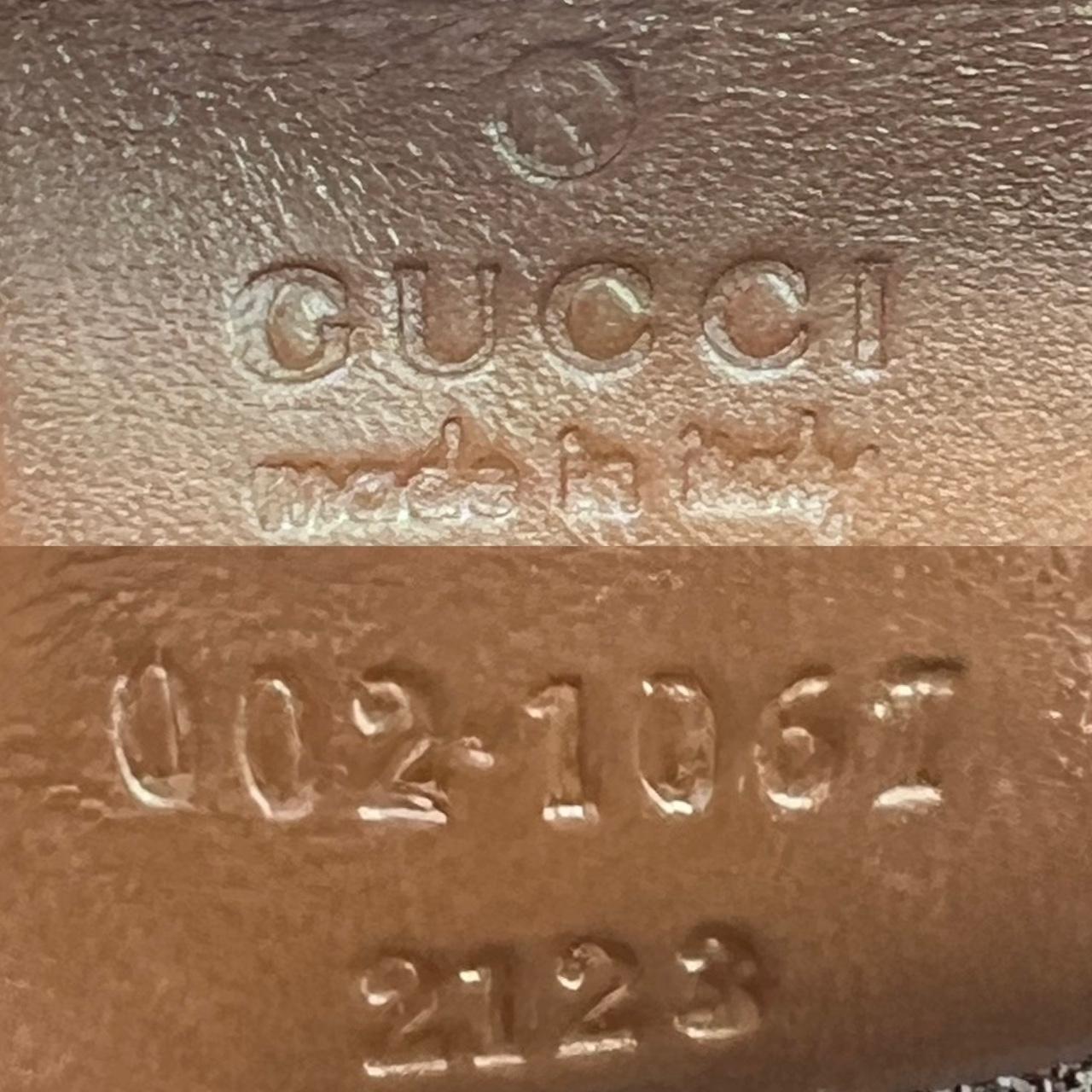 Gucci Brown Leather Tan Monogram Canvas Shoulder Bag