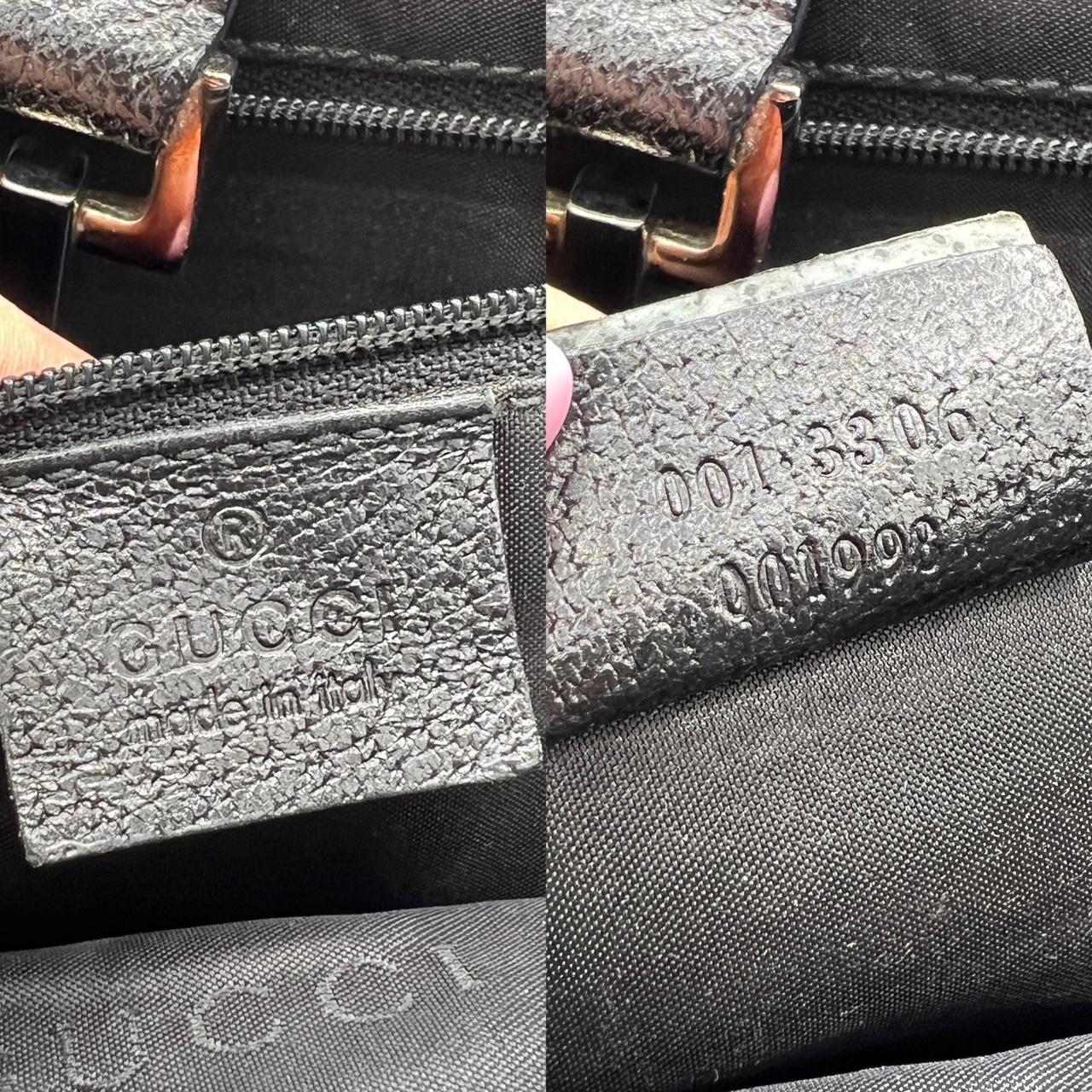 Gucci Jackie Black Canvas Leather Shoulder Bag
