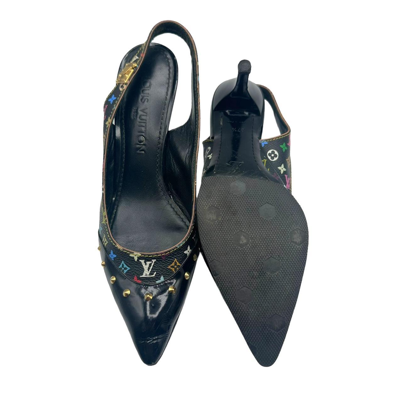 Louis Vuitton Pointed Toe Heels Black Multicolor Monogram