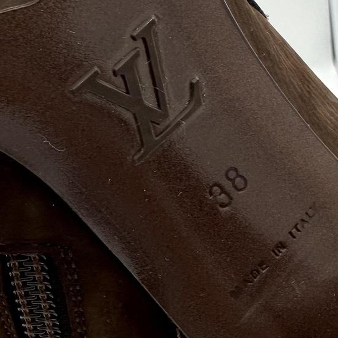 Louis Vuitton Brown Suede Knee High Heeled Boots