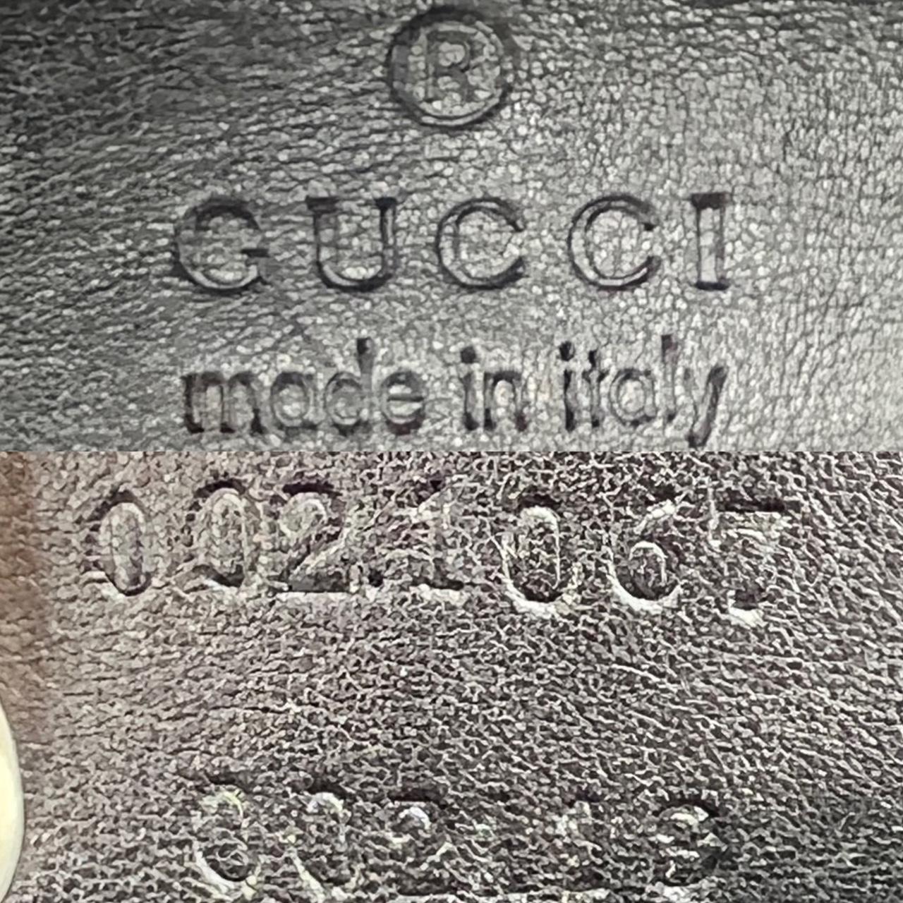 Gucci Black Leather Gray Monogram Canvas Jackie Bag