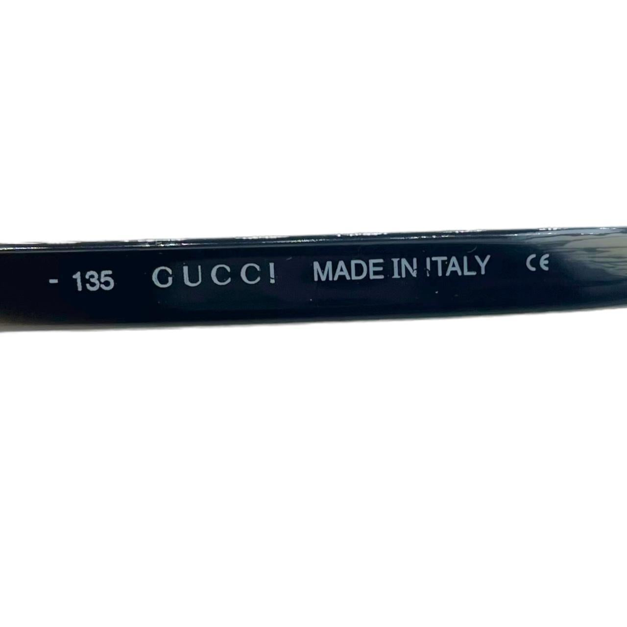Gucci Oval Sunglasses Blue Silver Frame