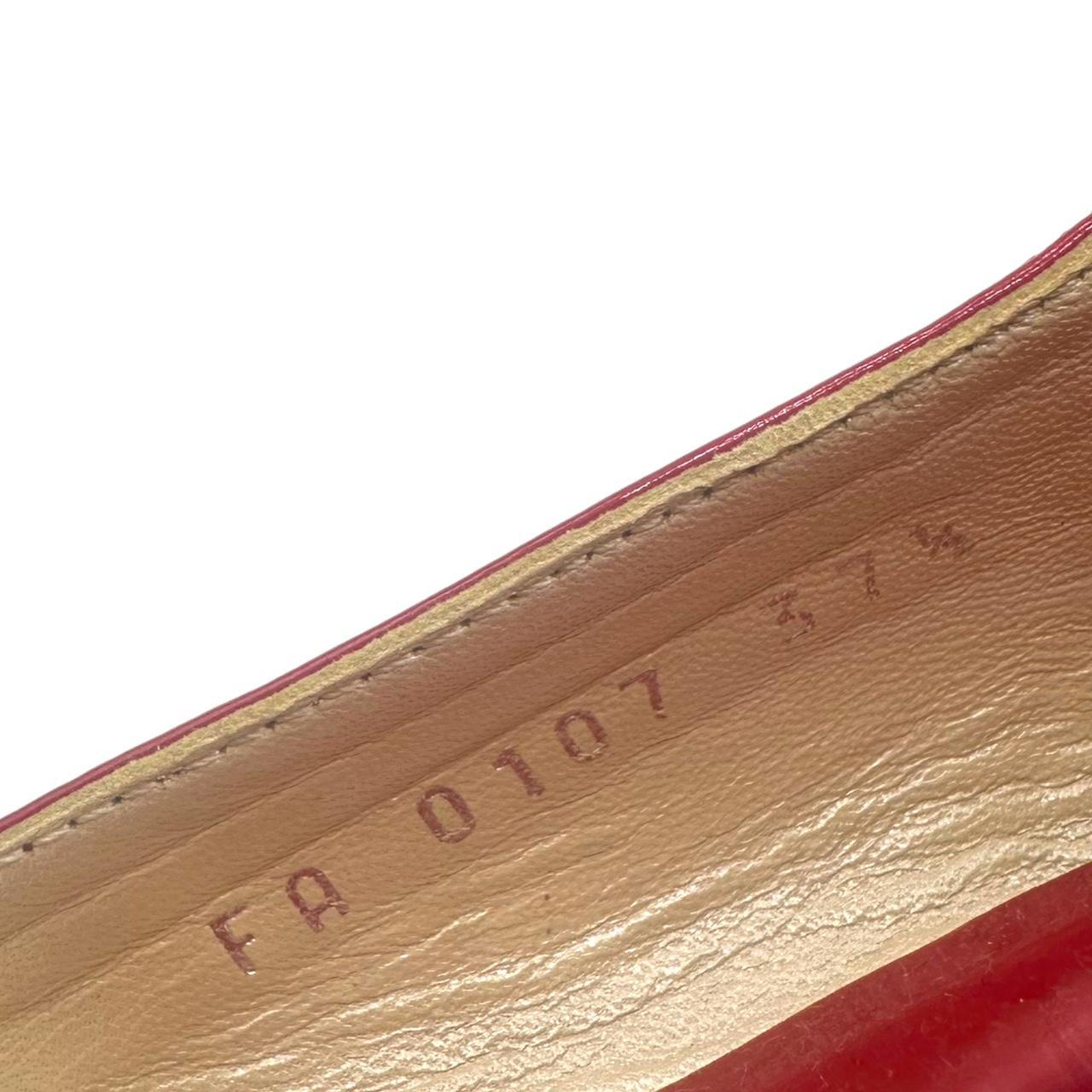Christian Dior Red Patent Leather Ballet Flats Size 37