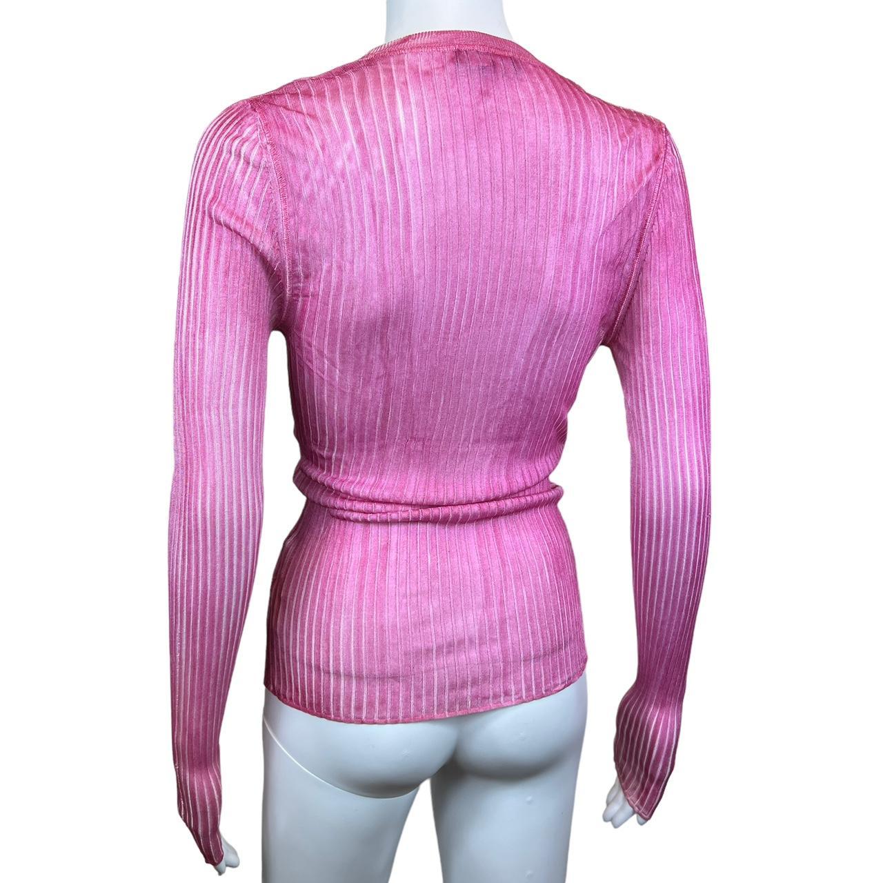 Dolce & Gabbana Pink Semi Sheer Stretch Cardigan Top - Outfit Repeater