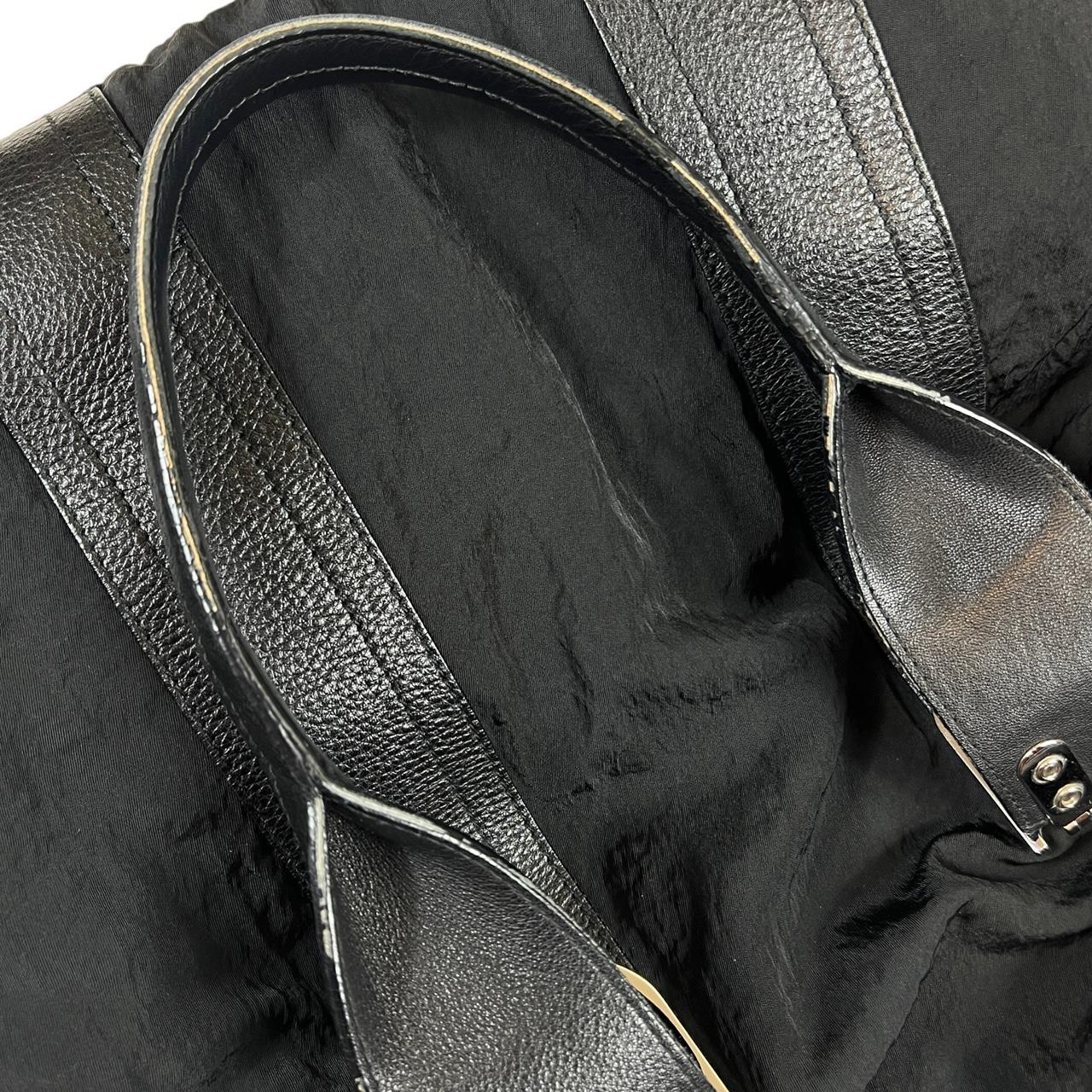 Christian Dior Black Nylon Leather Bowler Shoulder Bag