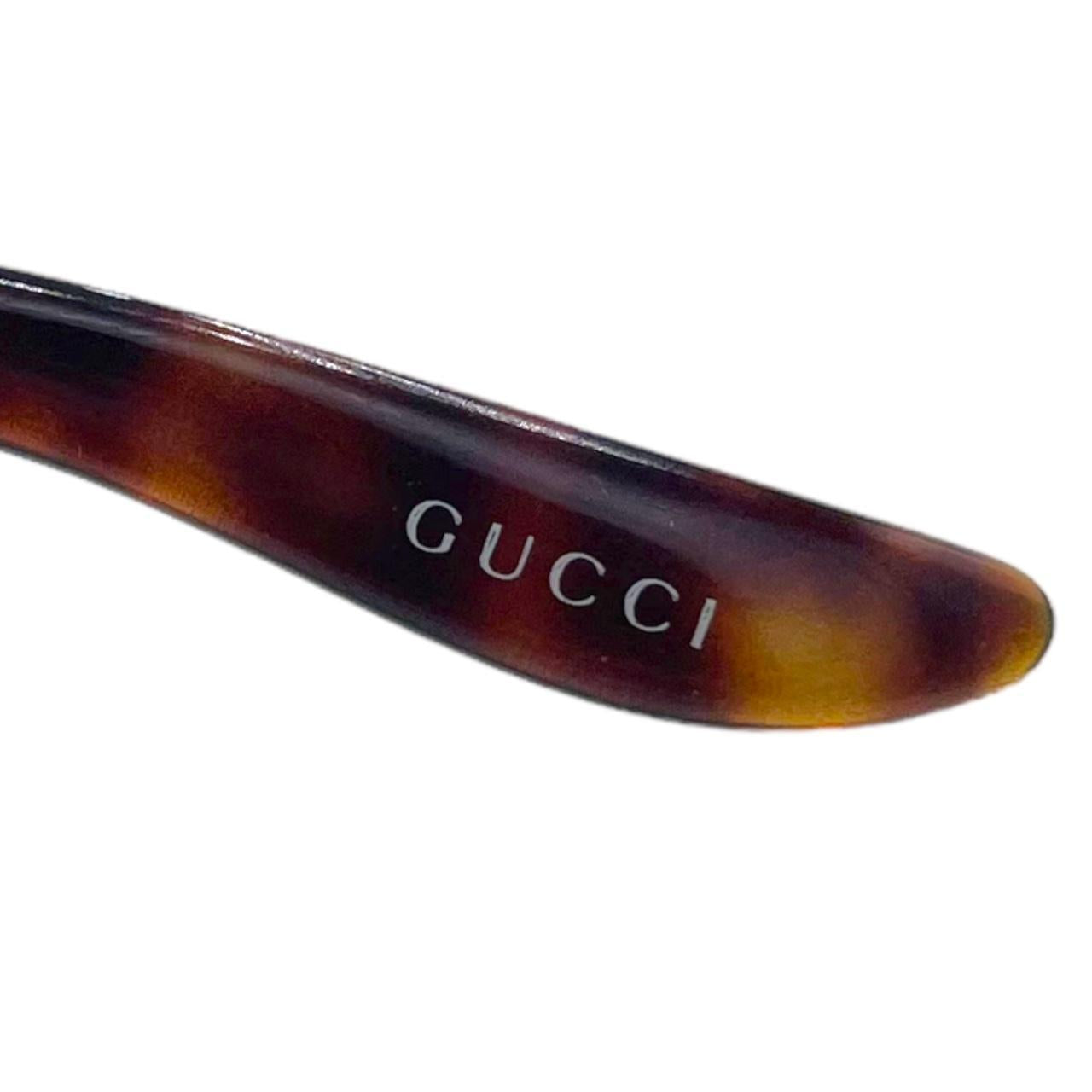 Gucci Brown Tortoise Oval Logo Sunglasses