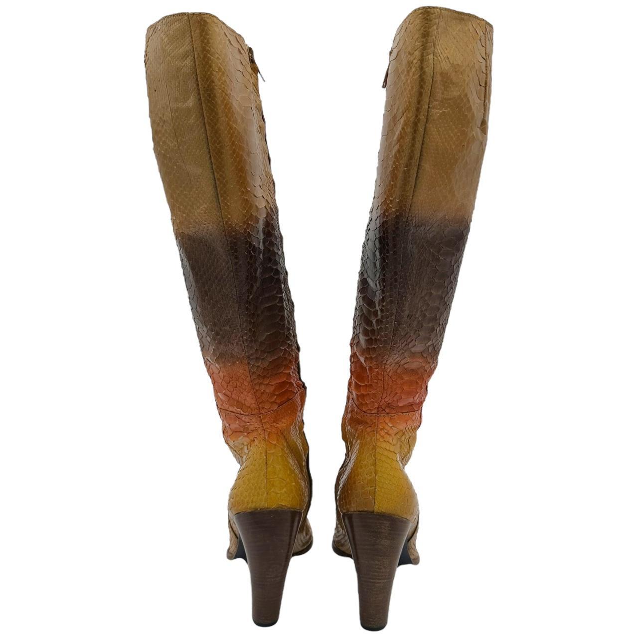 Fendi Python Gradient Heeled Knee High Boots