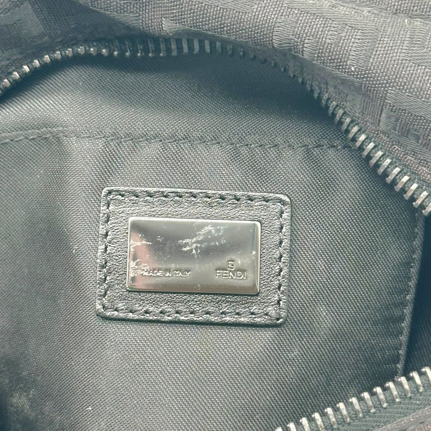 Fendi Black Zucchino Monogram Small Square Pochette Bag