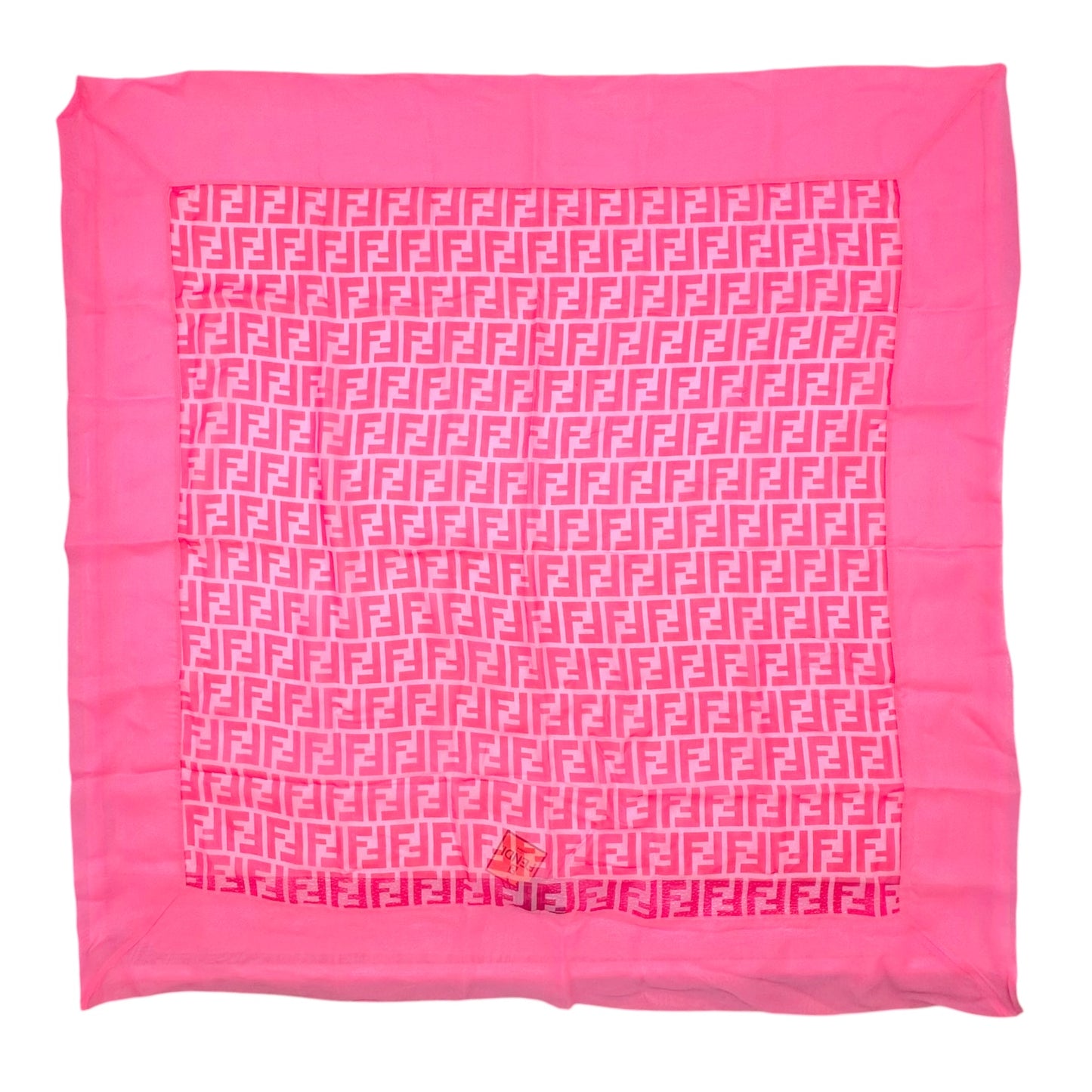 Fendi Silk Scarf Hot Pink Zucca Monogram