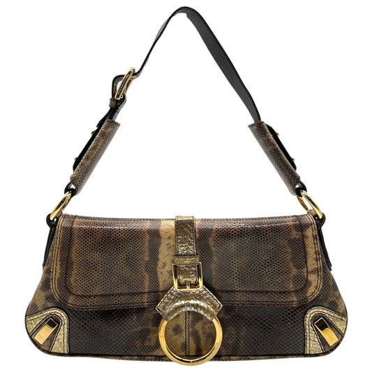 Dolce & Gabbana Brown Lizard Skin Shoulder Bag - Outfit Repeater