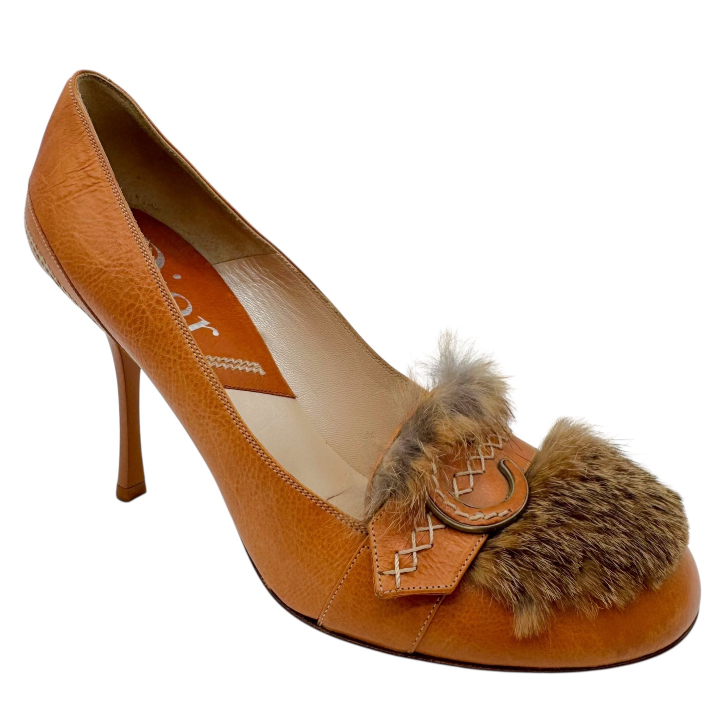 Christian Dior Tan Fur & Leather Loafer Pumps - Outfit Repeater