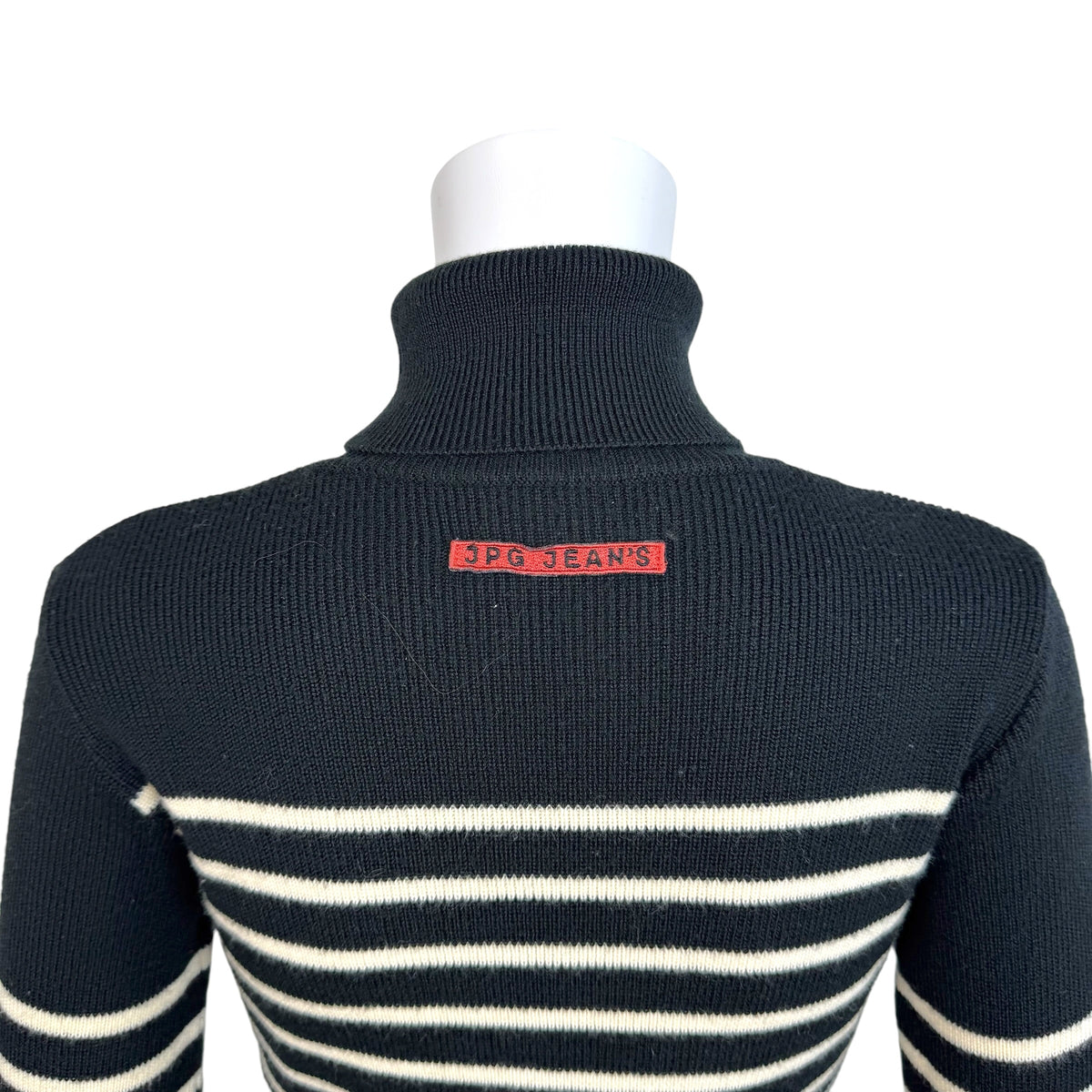 Jean Paul Gaultier Turtleneck Sweater Black White Stripes