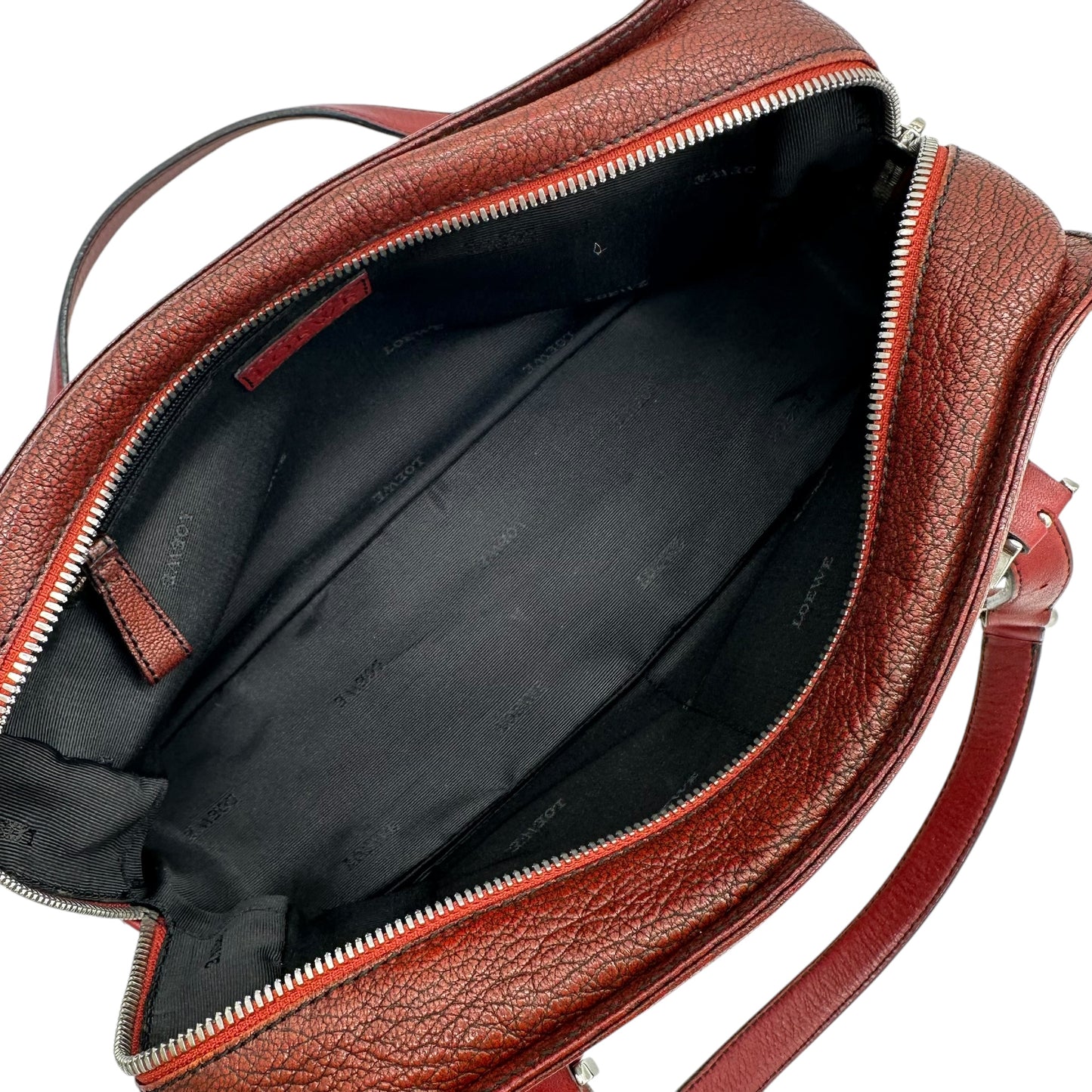 Loewe Burgundy Leather Studded Logo Shoulder Bag - Outfit Repeater