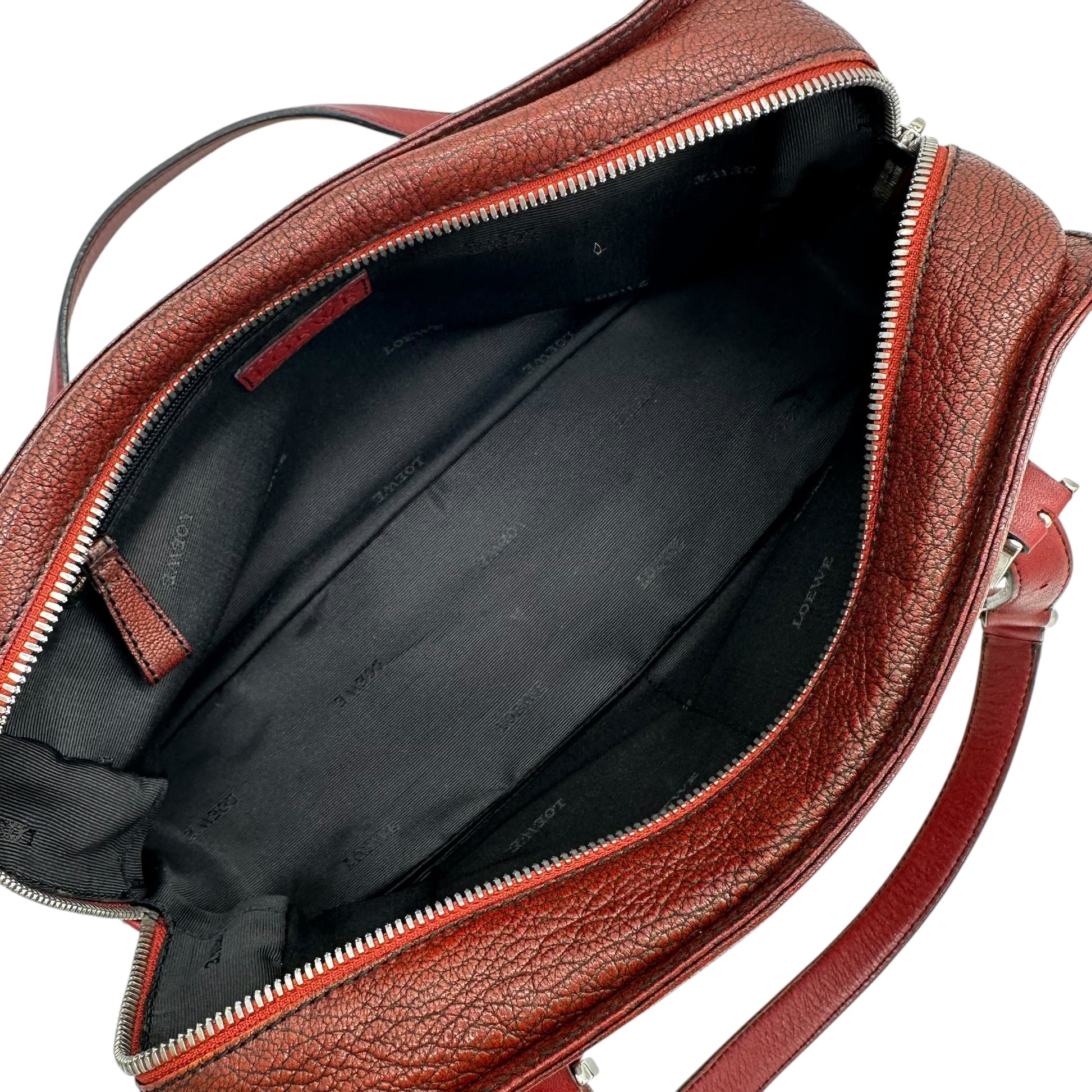 Loewe Burgundy Leather Studded Logo Shoulder Bag - Outfit Repeater