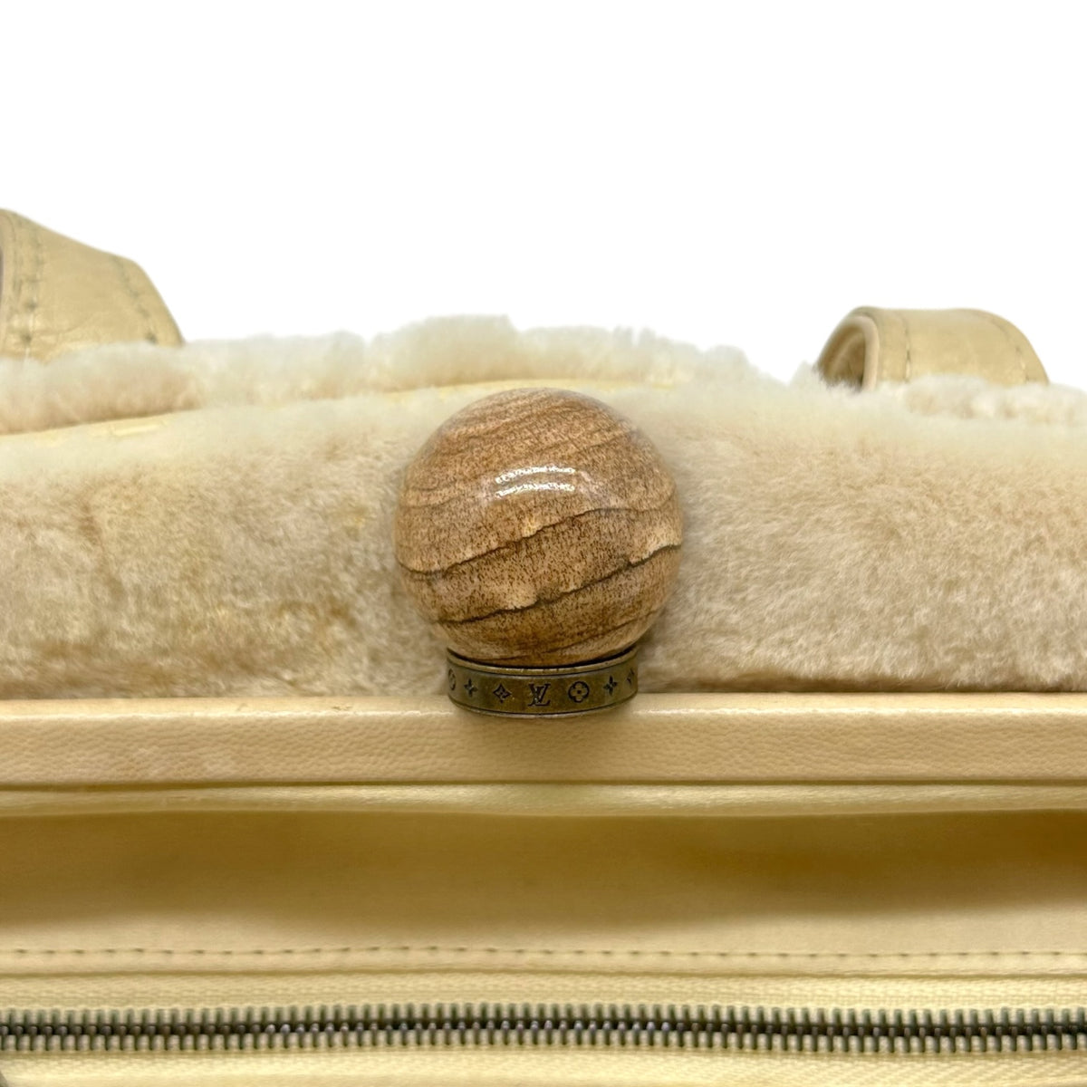 Louis Vuitton Ivory Mink Demi Lune Bag with Monogram