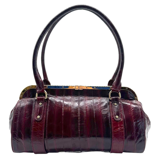Dolce & Gabbana Burgundy Eel Skin Shoulder Bag - Outfit Repeater
