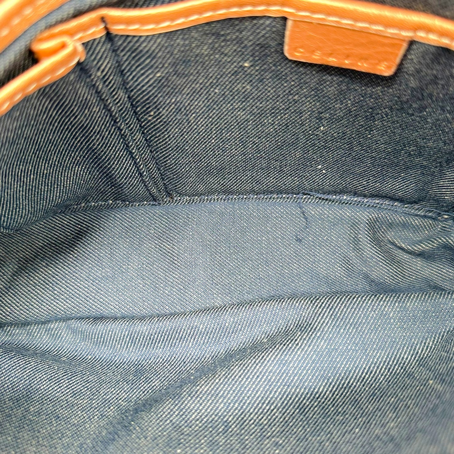 Celine Triomphe Monogram Metallic Denim Chain Embellished Shoulder Bag