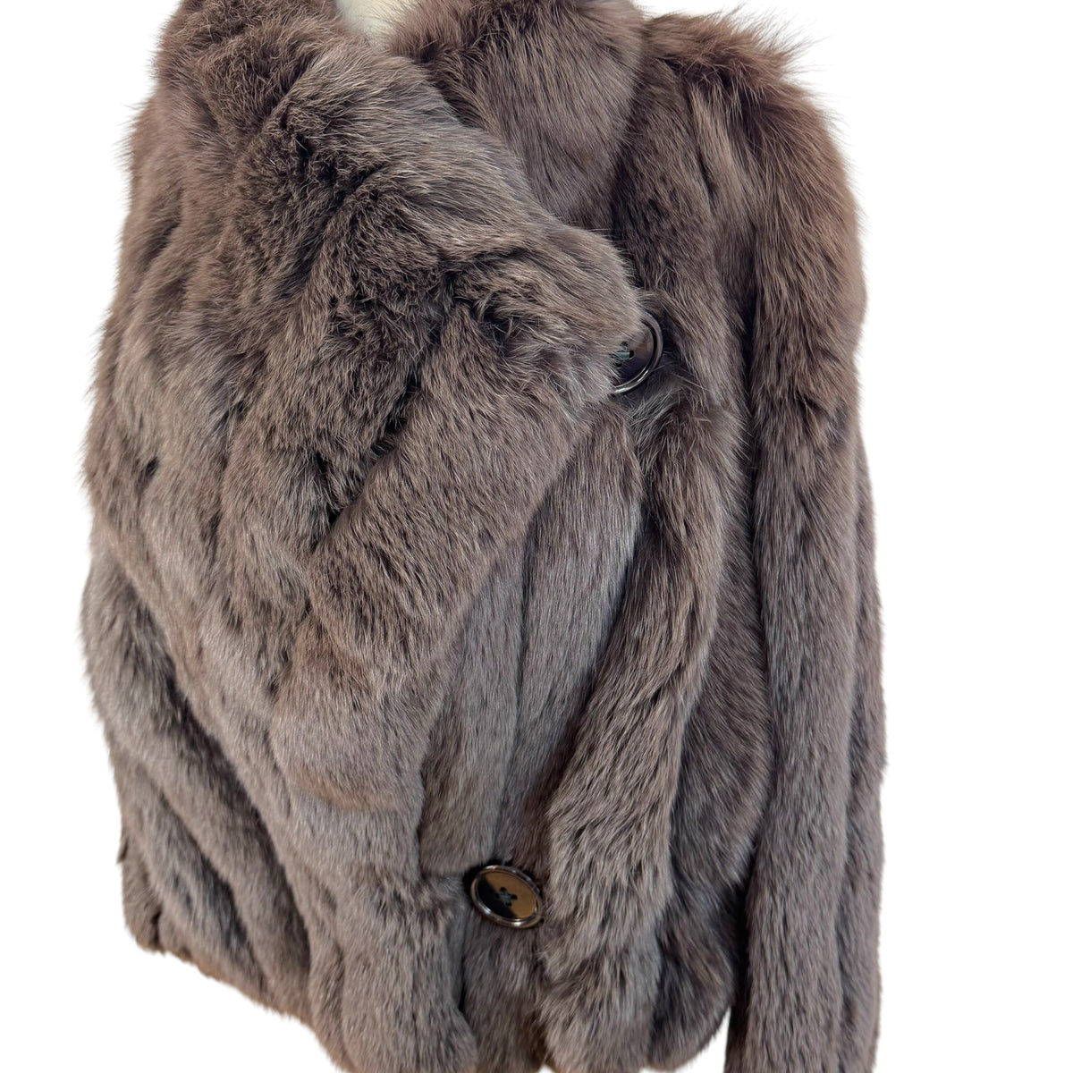 Saga Fox Brown Fox Fur Lapel Coat