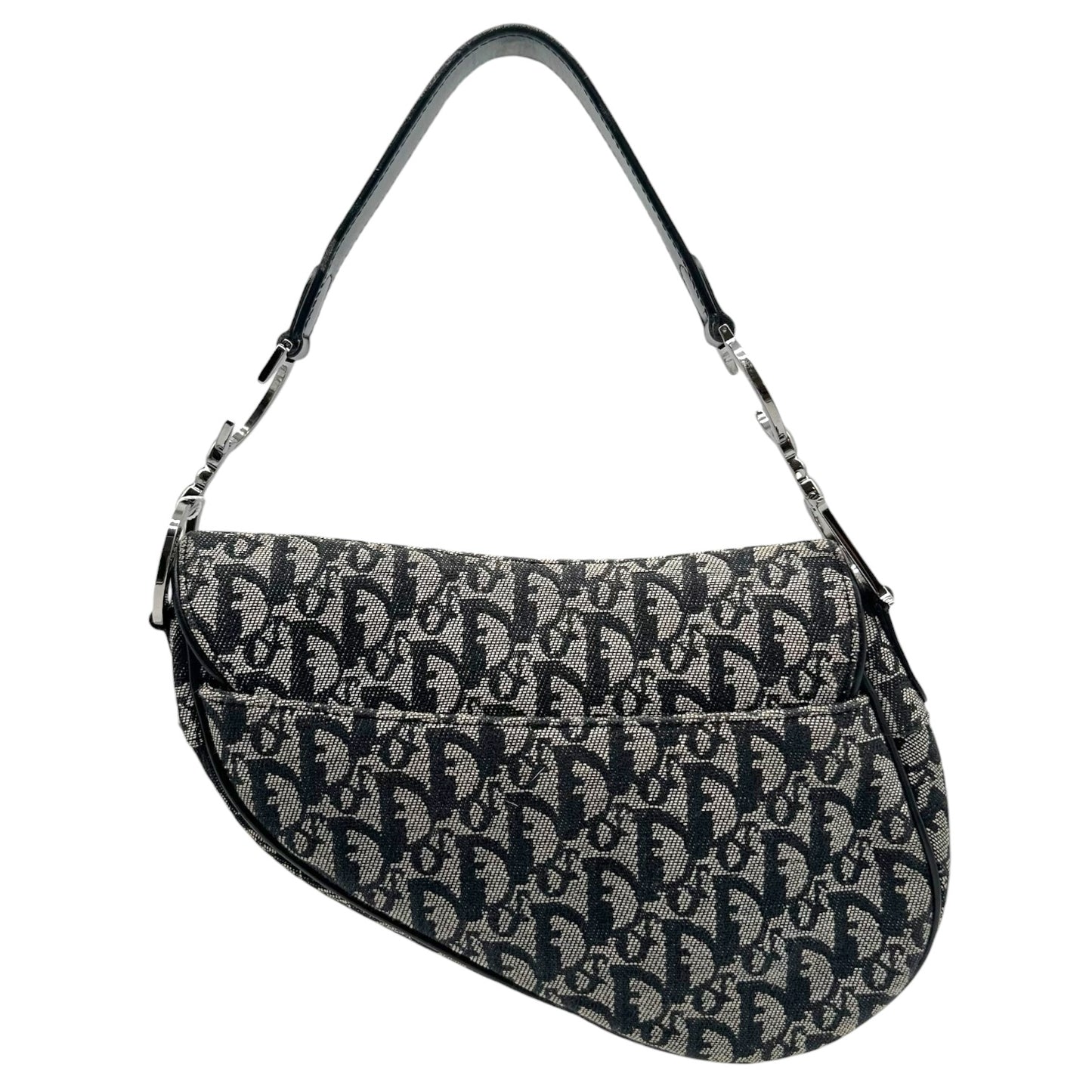 Christian Dior Black Trotter Monogram Saddle Bag
