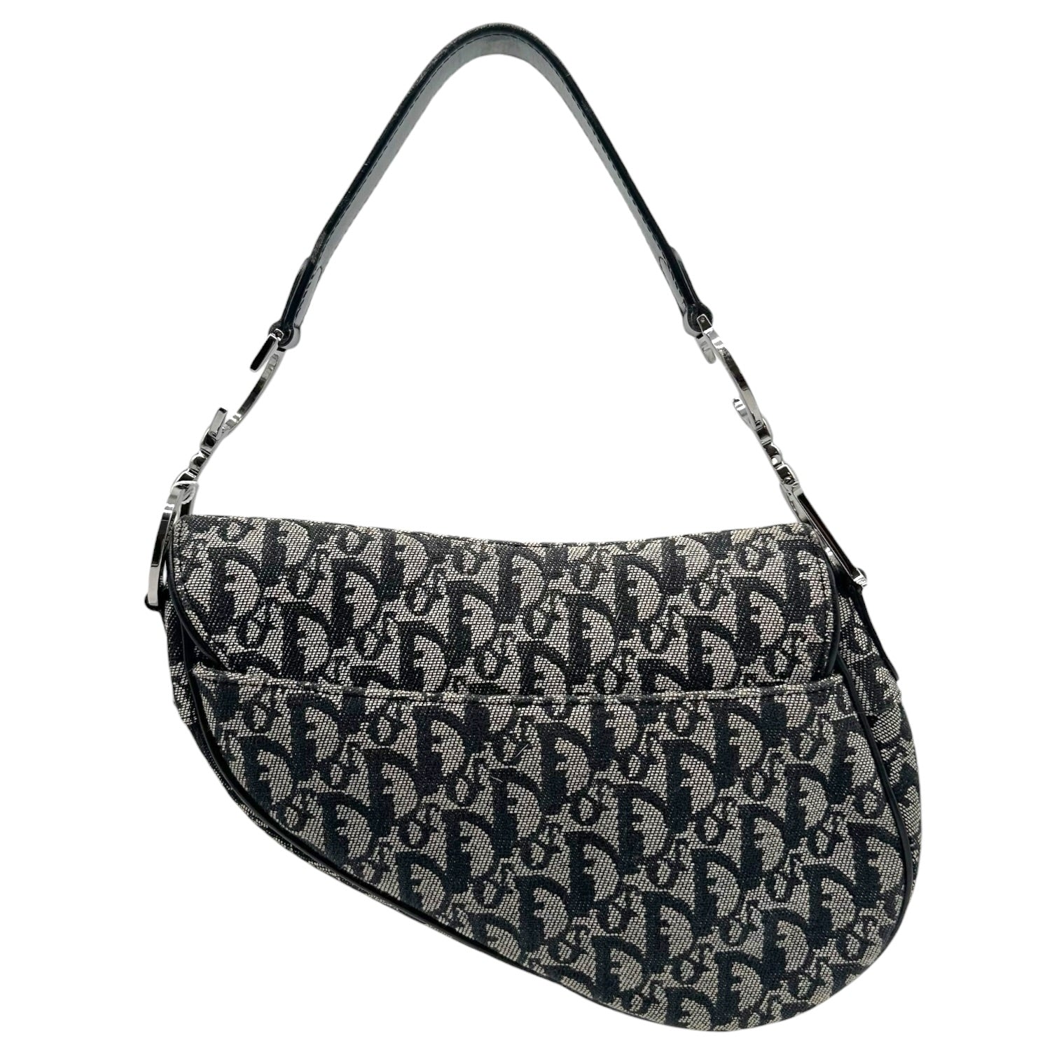 Christian Dior Black Trotter Monogram Saddle Bag