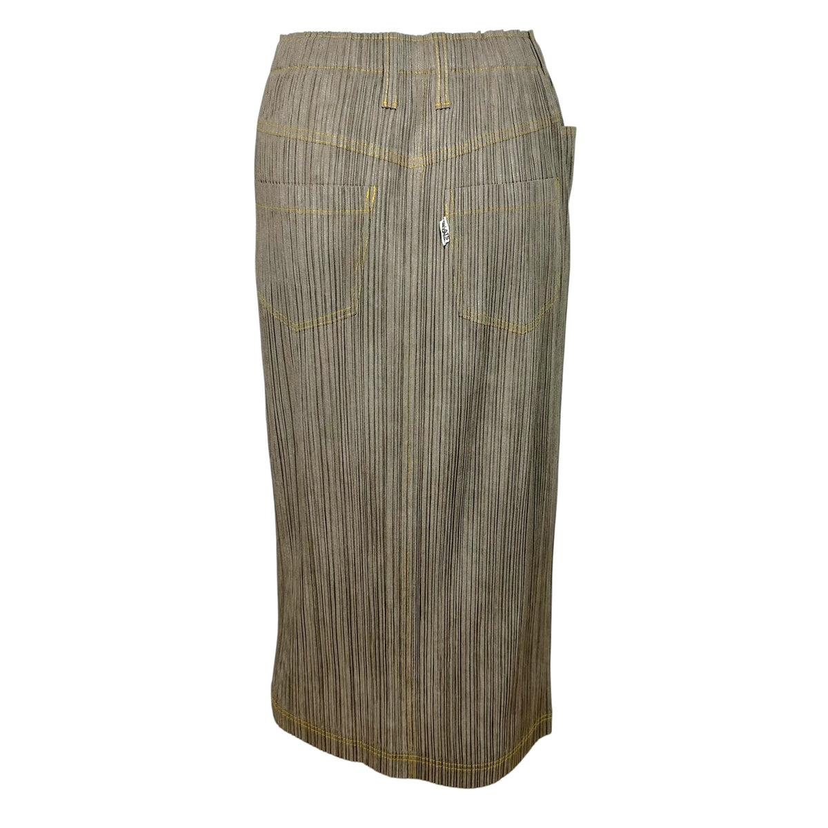 Issey Miyake Midi Skirt Gray Denim Print Size 3