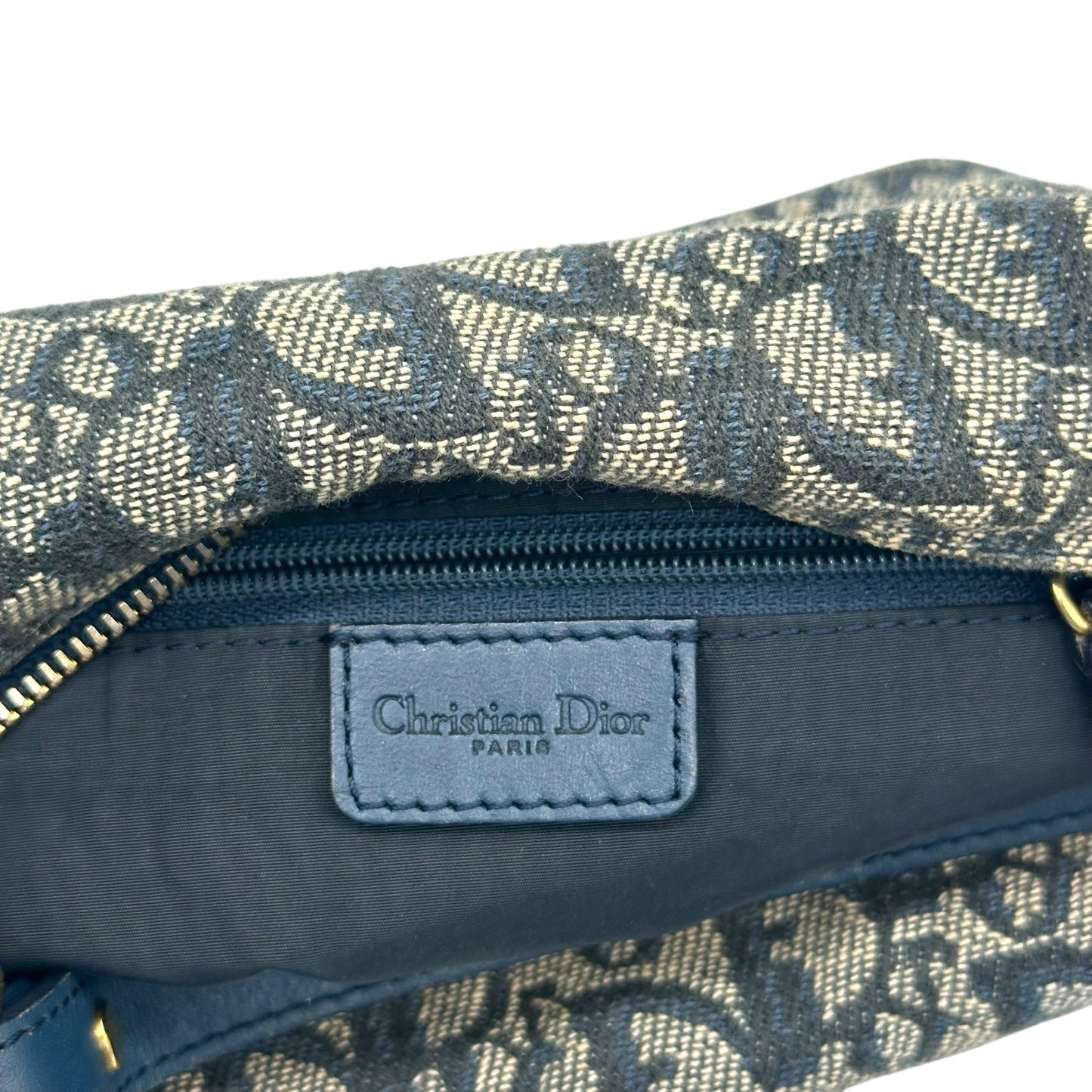 Christian Dior Navy Blue Trotter Monogram Pochette Bag - Outfit Repeater