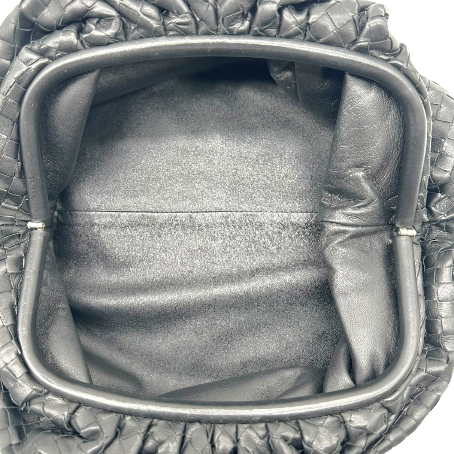 Bottega Veneta Black Intrecciato Lambskin Clutch Bag