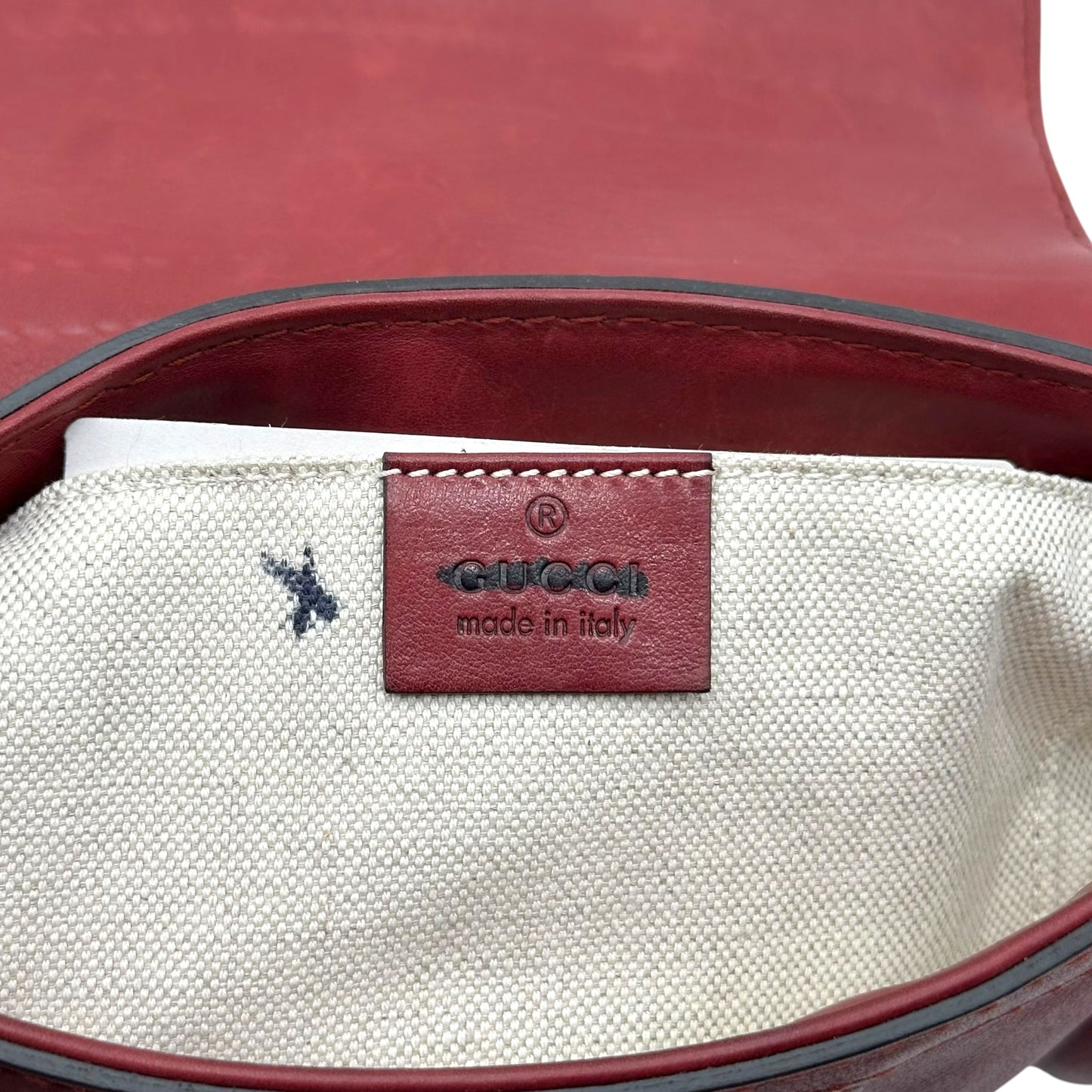 Gucci Burgundy Leather Fur & Bamboo Tassel Crossbody Bag