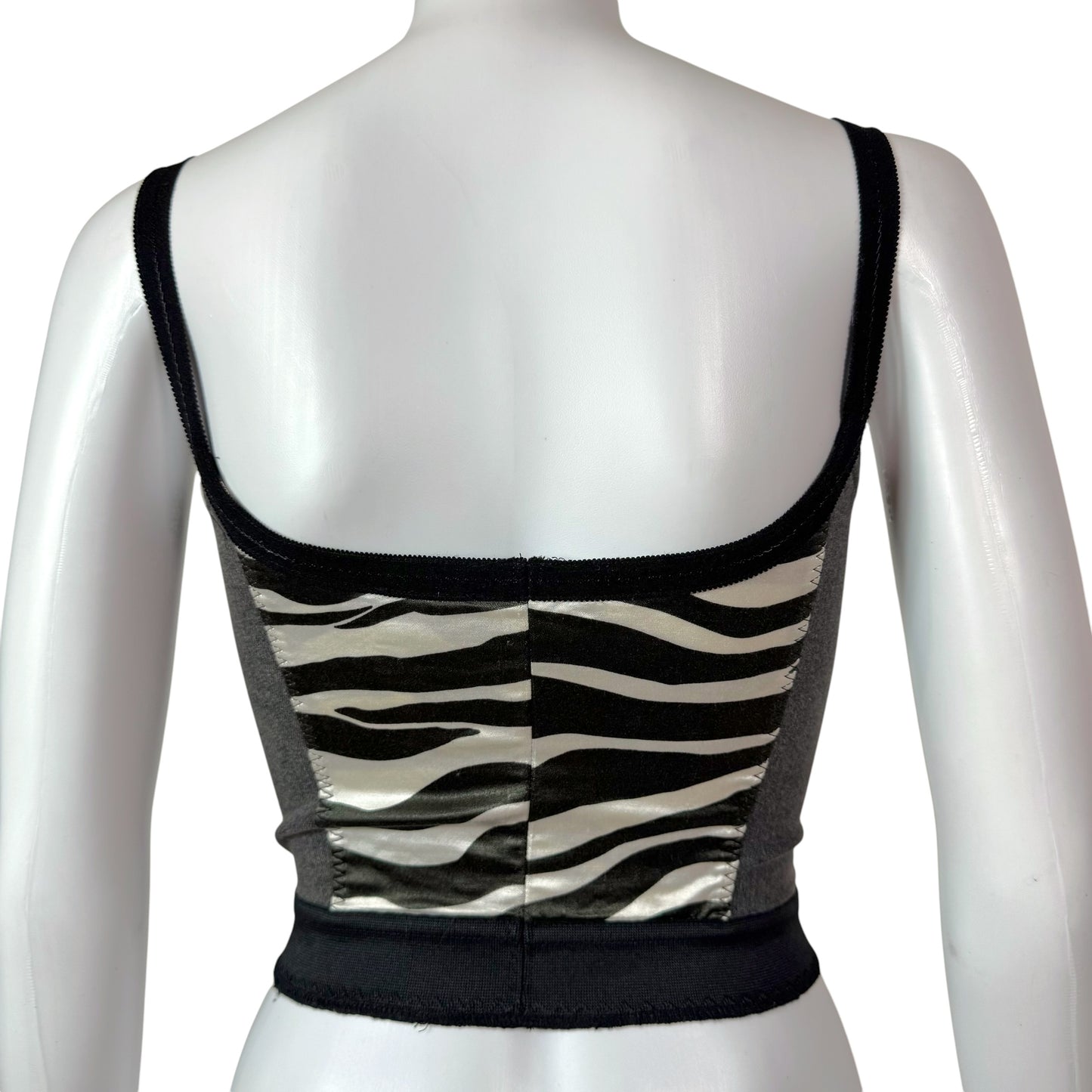 Dolce & Gabbana Zebra Print Cropped Bustier Top