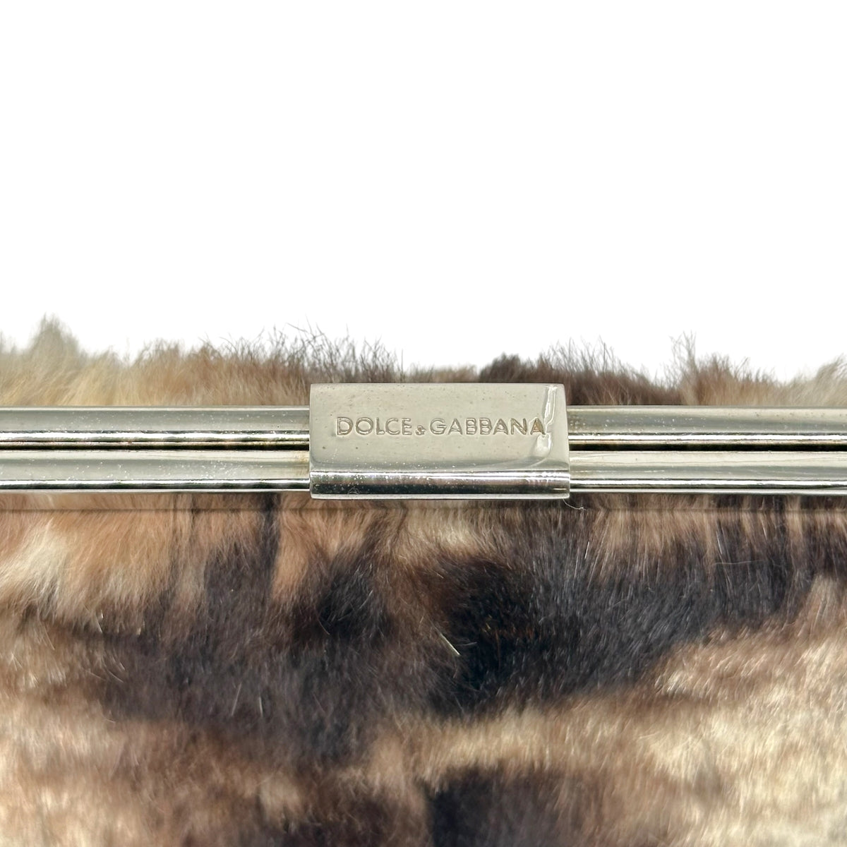 Dolce & Gabbana Rabbit Fur Kisslock Shoulder Bag
