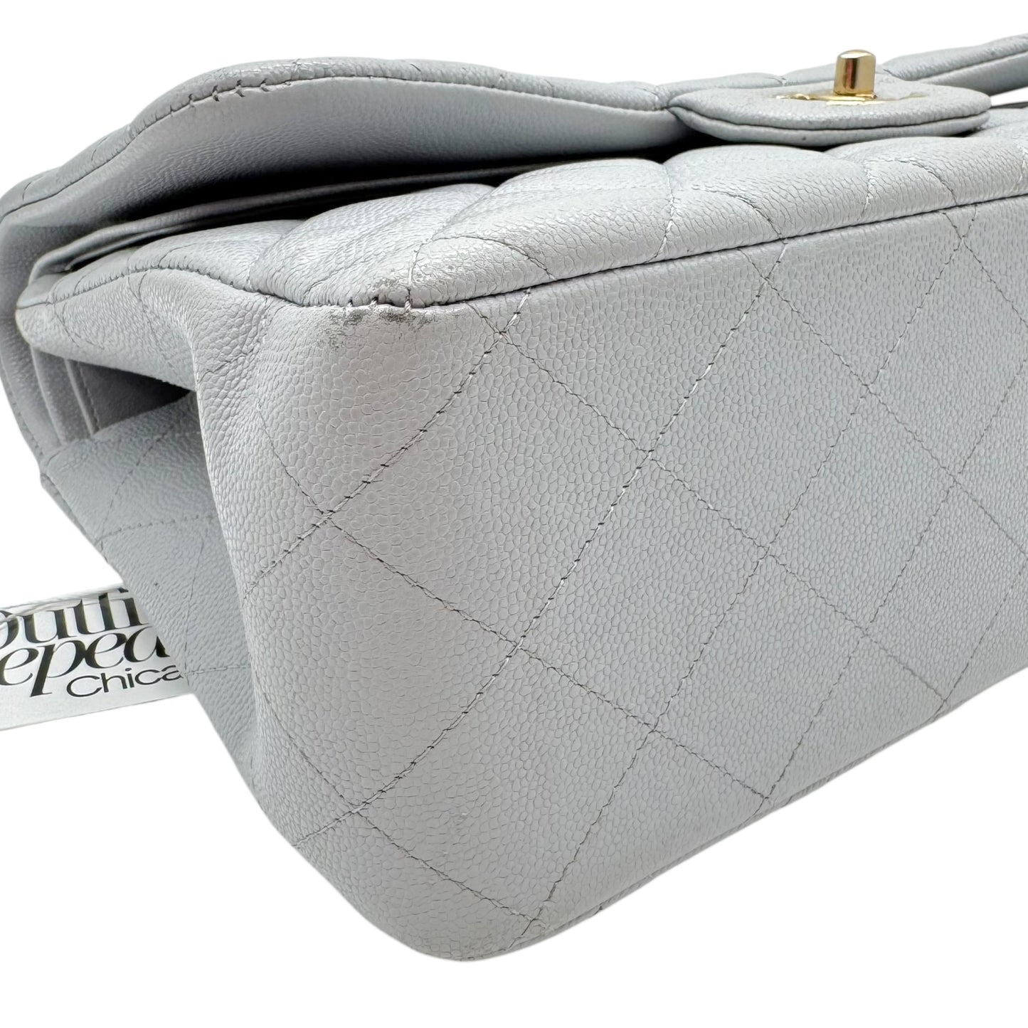 Chanel Gray Caviar Medium Double Flap Bag